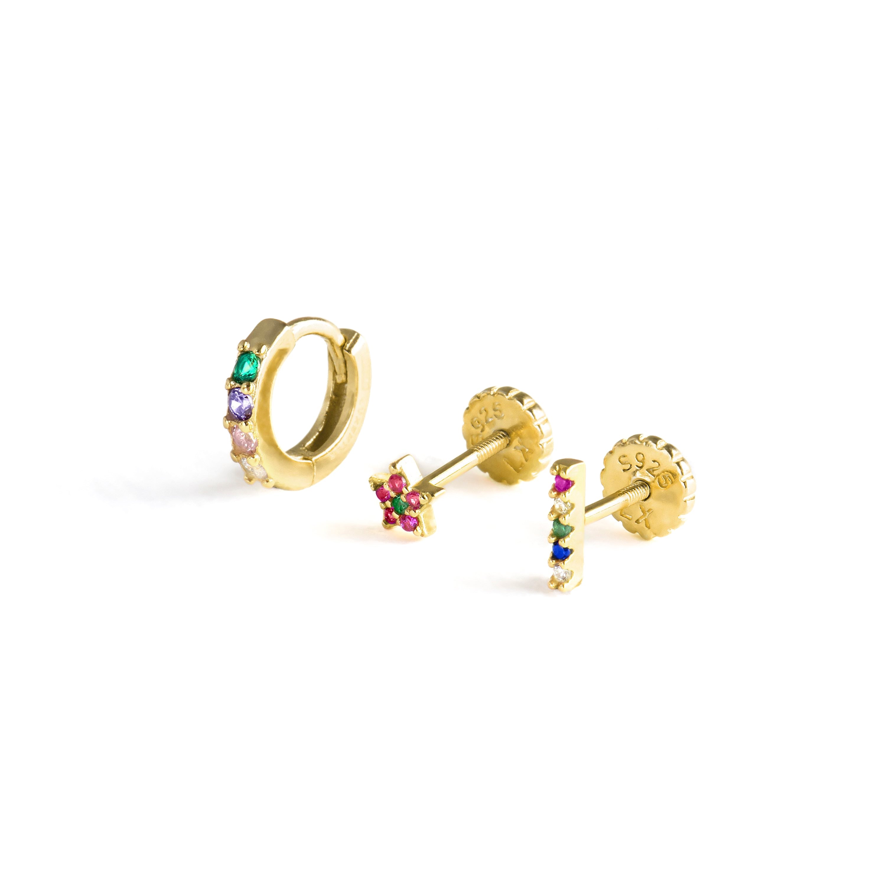 Conjunto de Piercings Tyulu, Ansung e Sonlow de Prata Esterlina 925