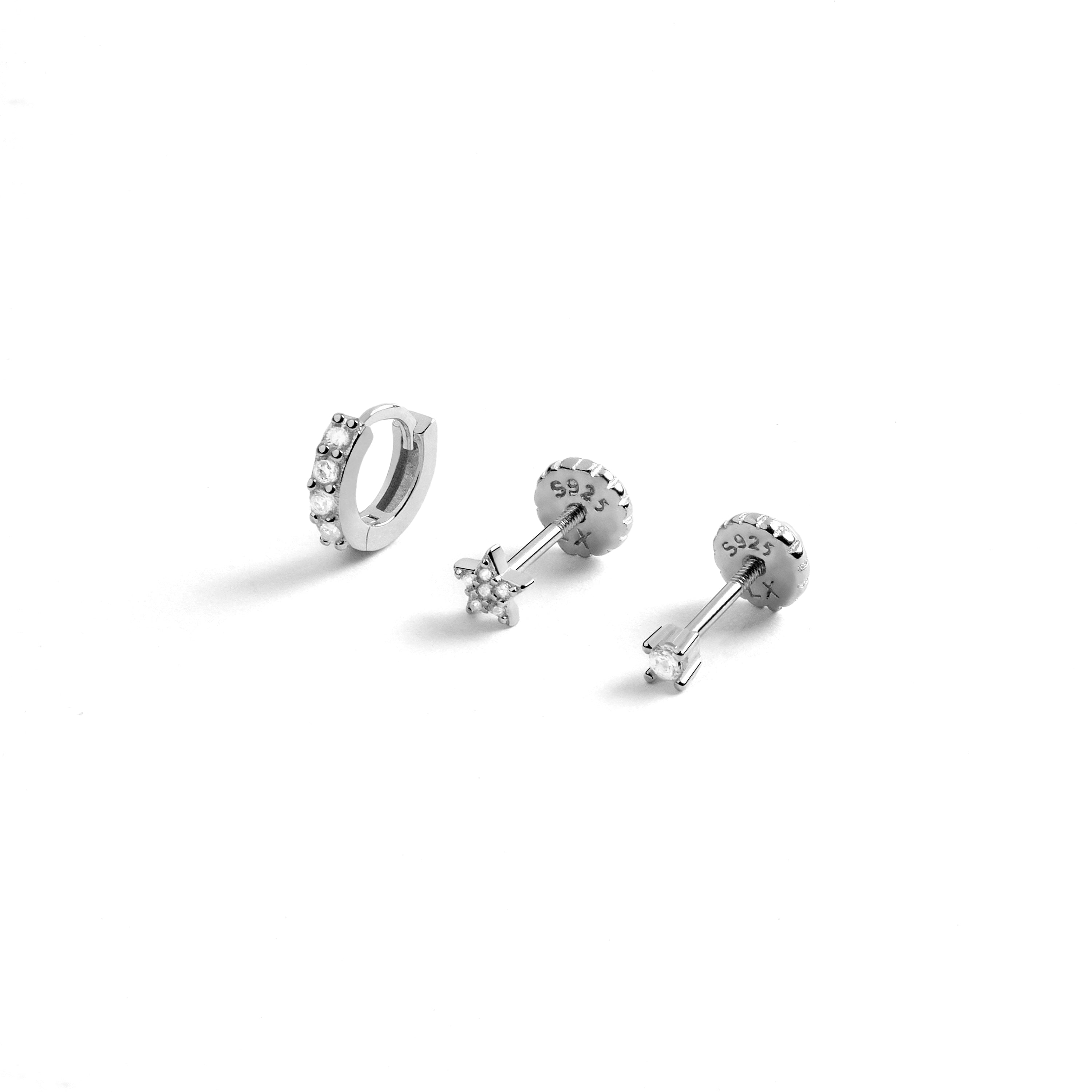 Dali, Anba, and Ansung Piercing Set in 925 Sterling Silver