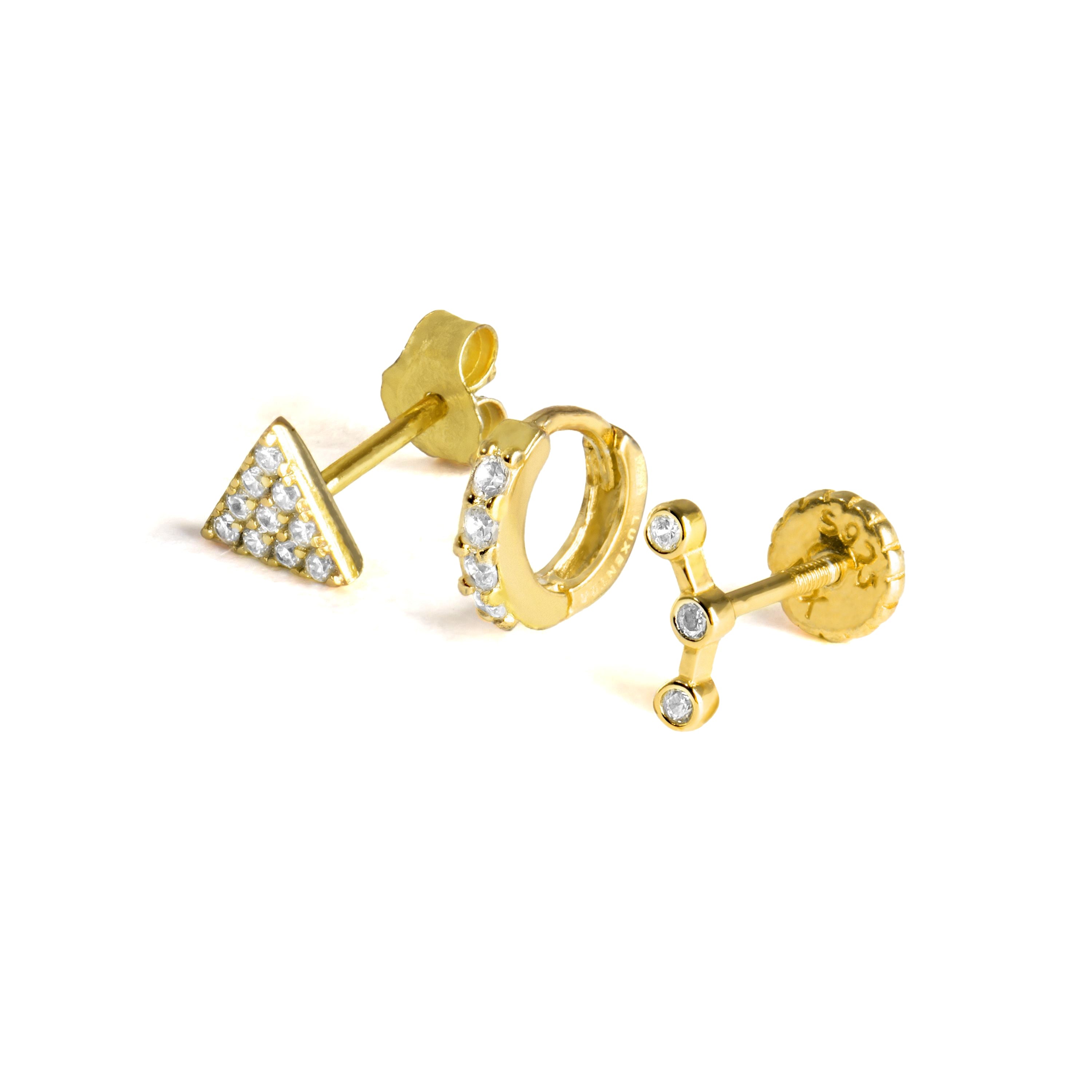 925 Sterling Silver Ansung, Qant and Calye Piercing Set