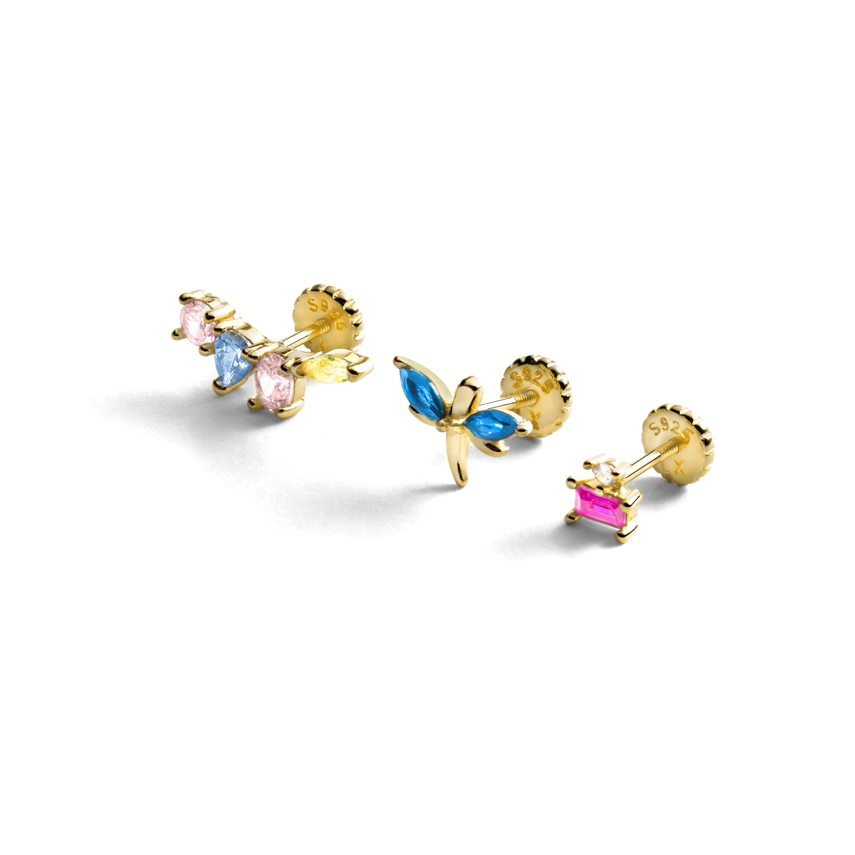 Conjunto de Piercings Asre, Lejim e Kahiny de Prata Esterlina 925