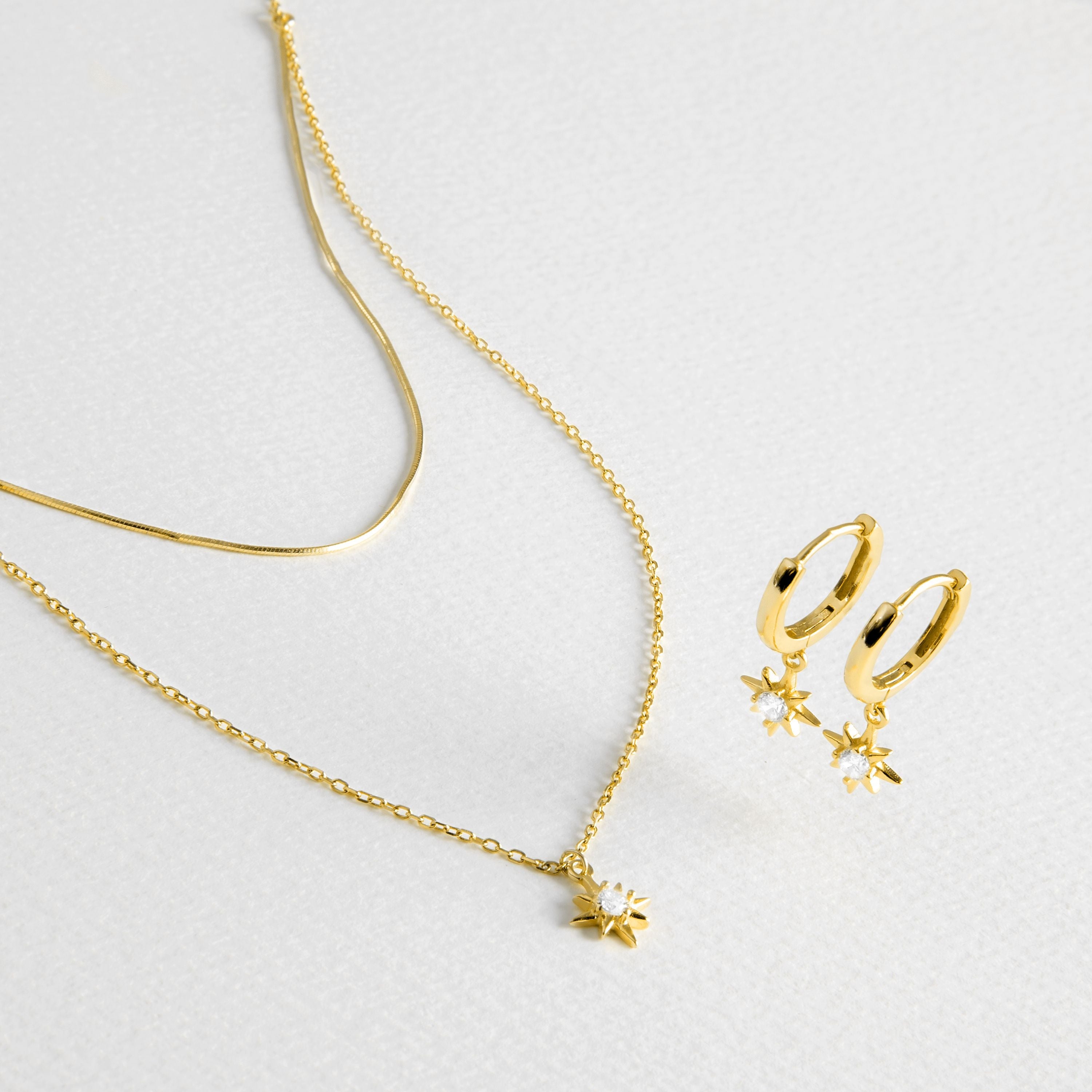 Neecar Earrings and Lialt Necklace Set in 925 Sterling Silver
