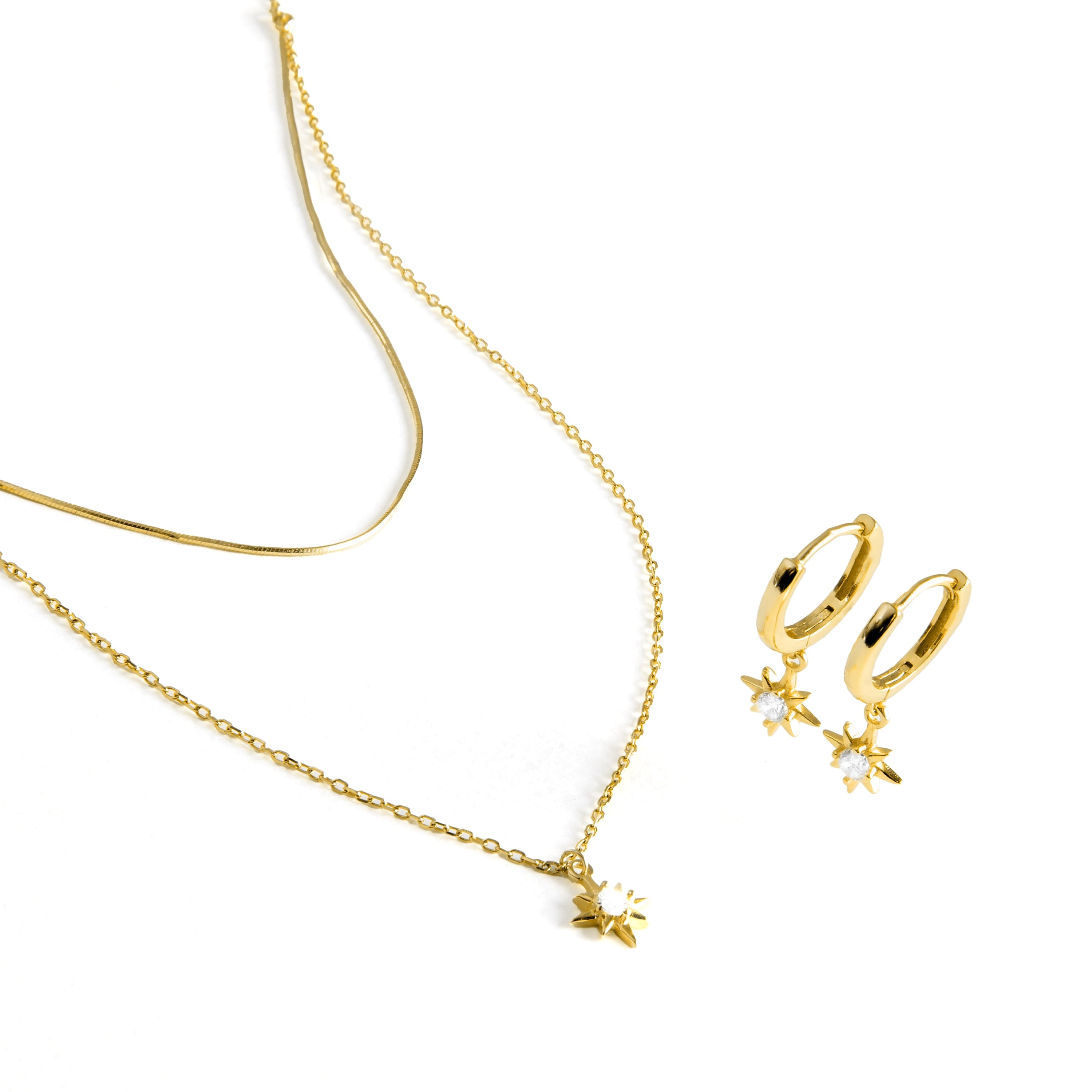 Neecar Earrings and Lialt Necklace Set in 925 Sterling Silver