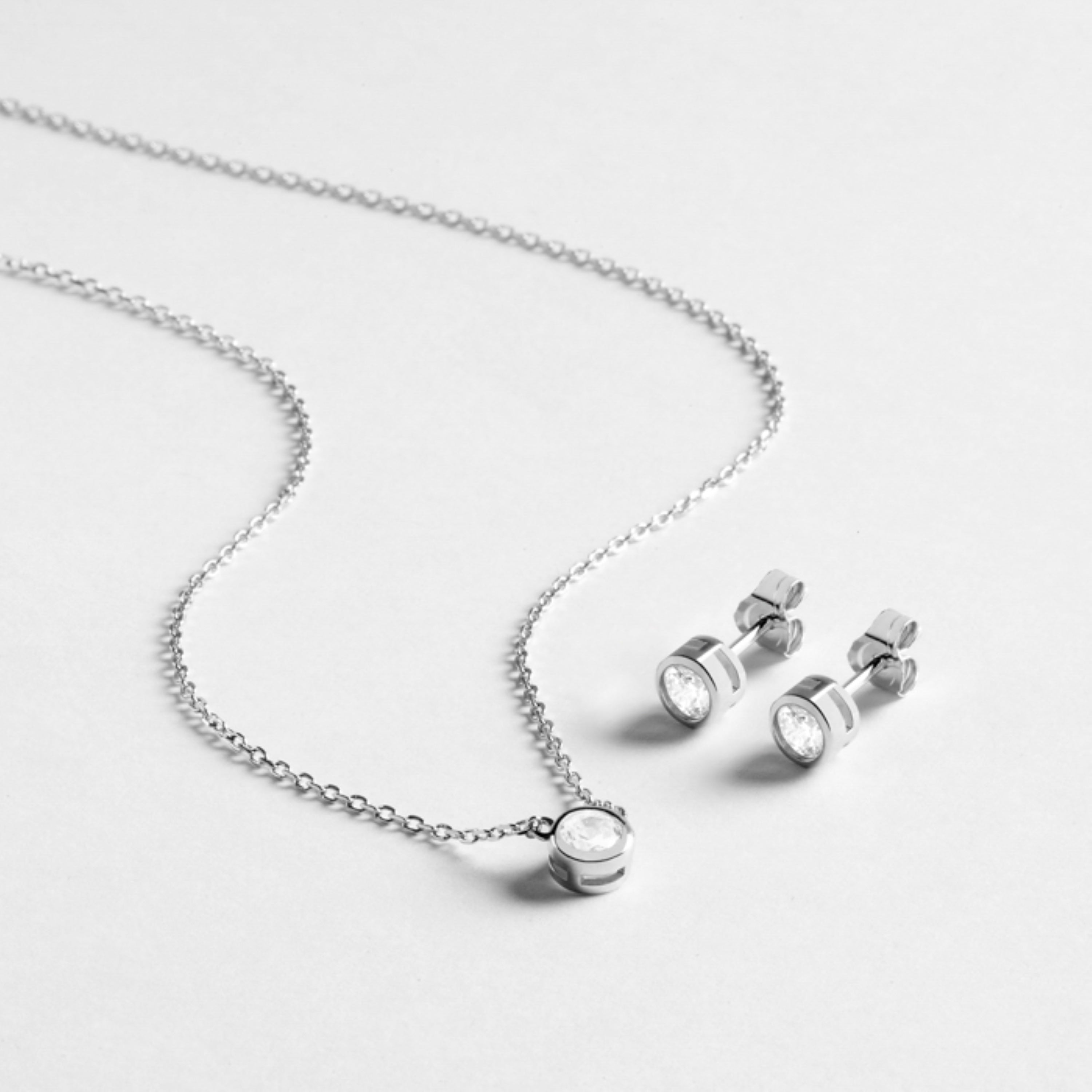 Imrak 925 Sterling Silver Necklace and Earrings Set