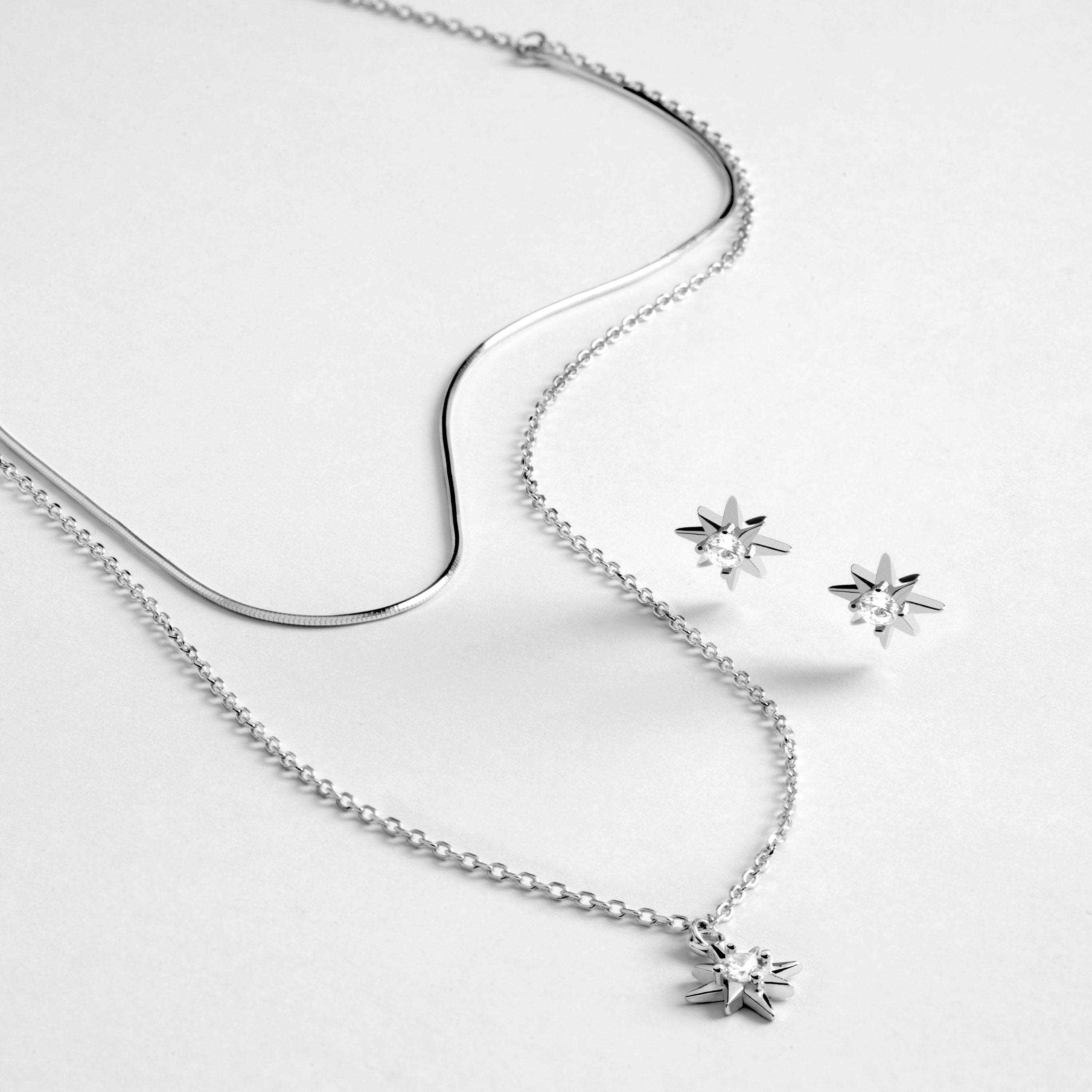 925 Sterling Silver Sets with Brilliant Zirconia in Rhodium Finish - Lialt