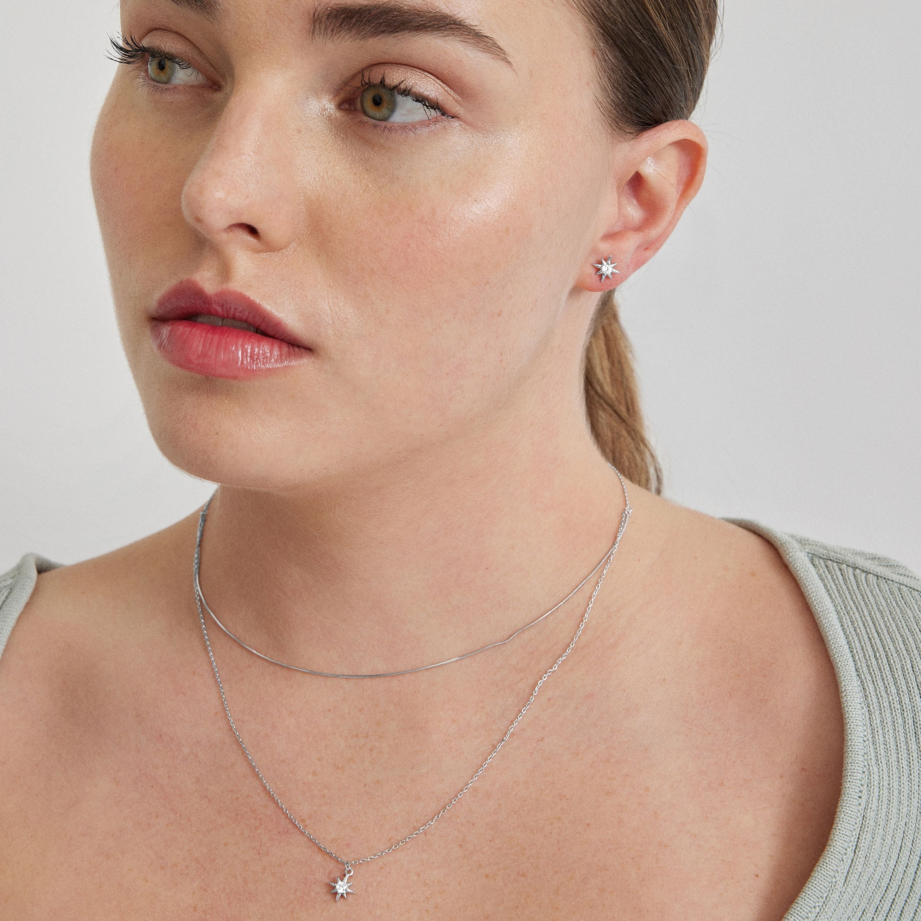 925 Sterling Silver Sets with Brilliant Zirconia in Rhodium Finish - Lialt