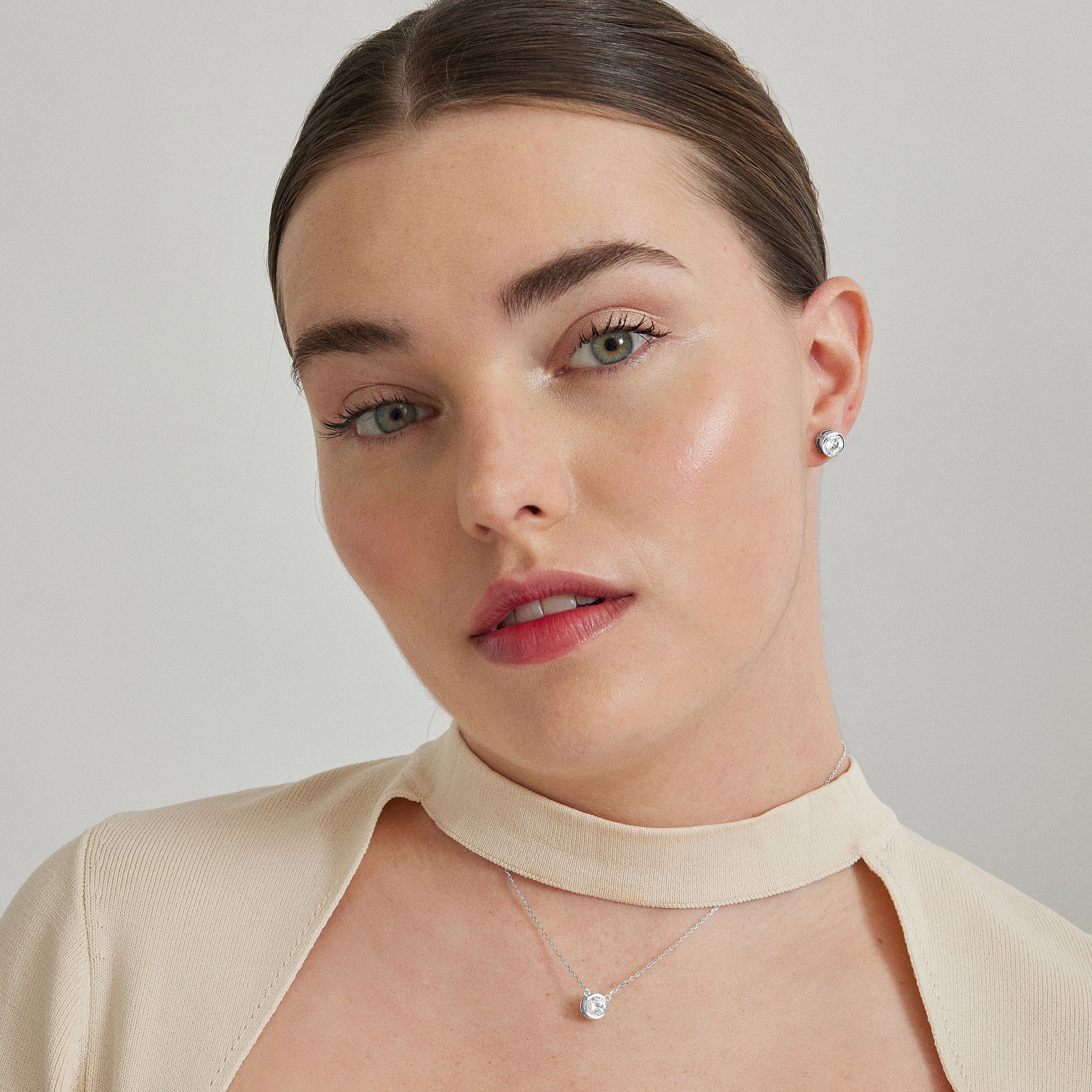 925 Sterling Silver Sets with Rhodium-Finished Brilliant Zirconia - Imrak