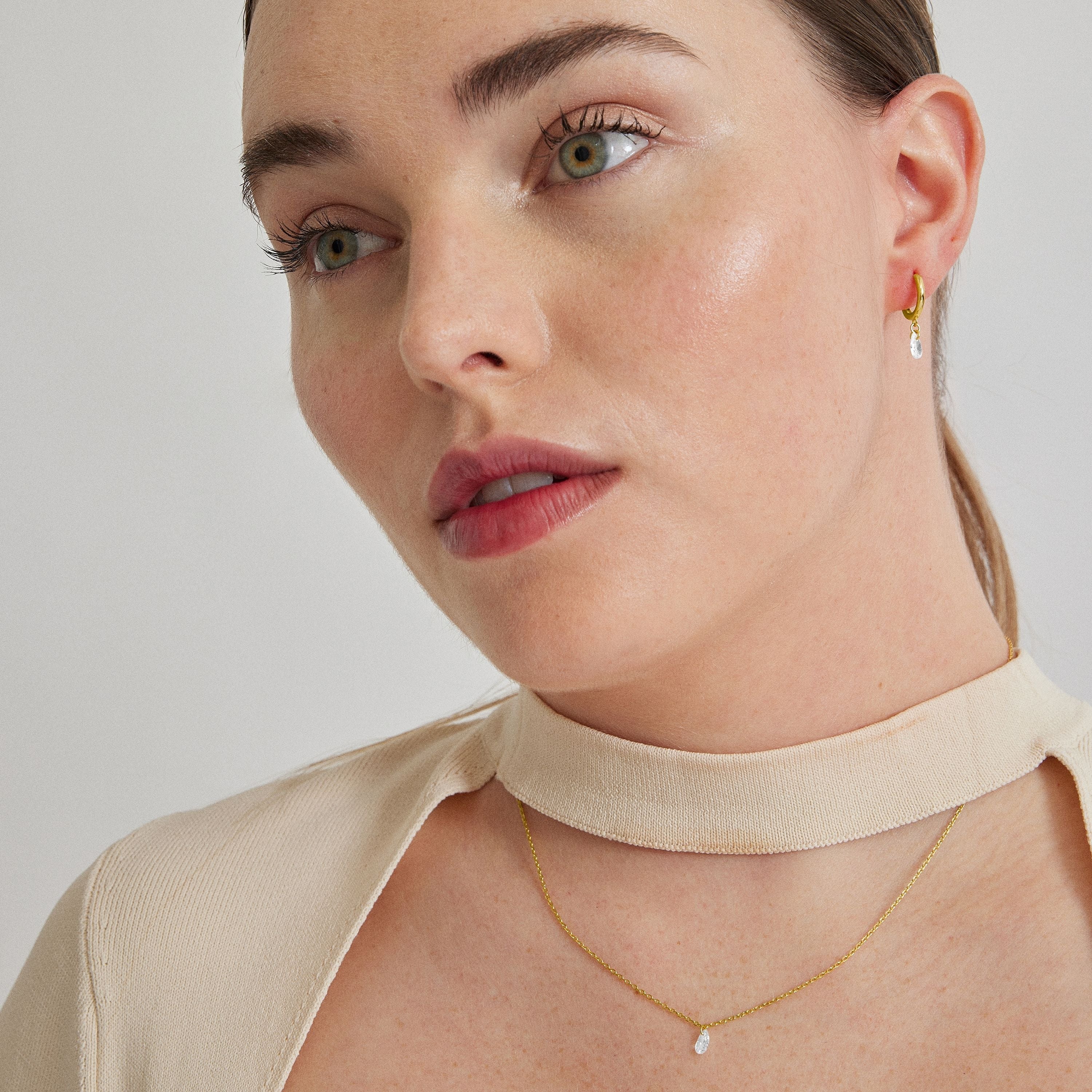 925 Sterling Silver Sets with Brilliant Zirconia Finished in 18K Yellow Gold - Arinor