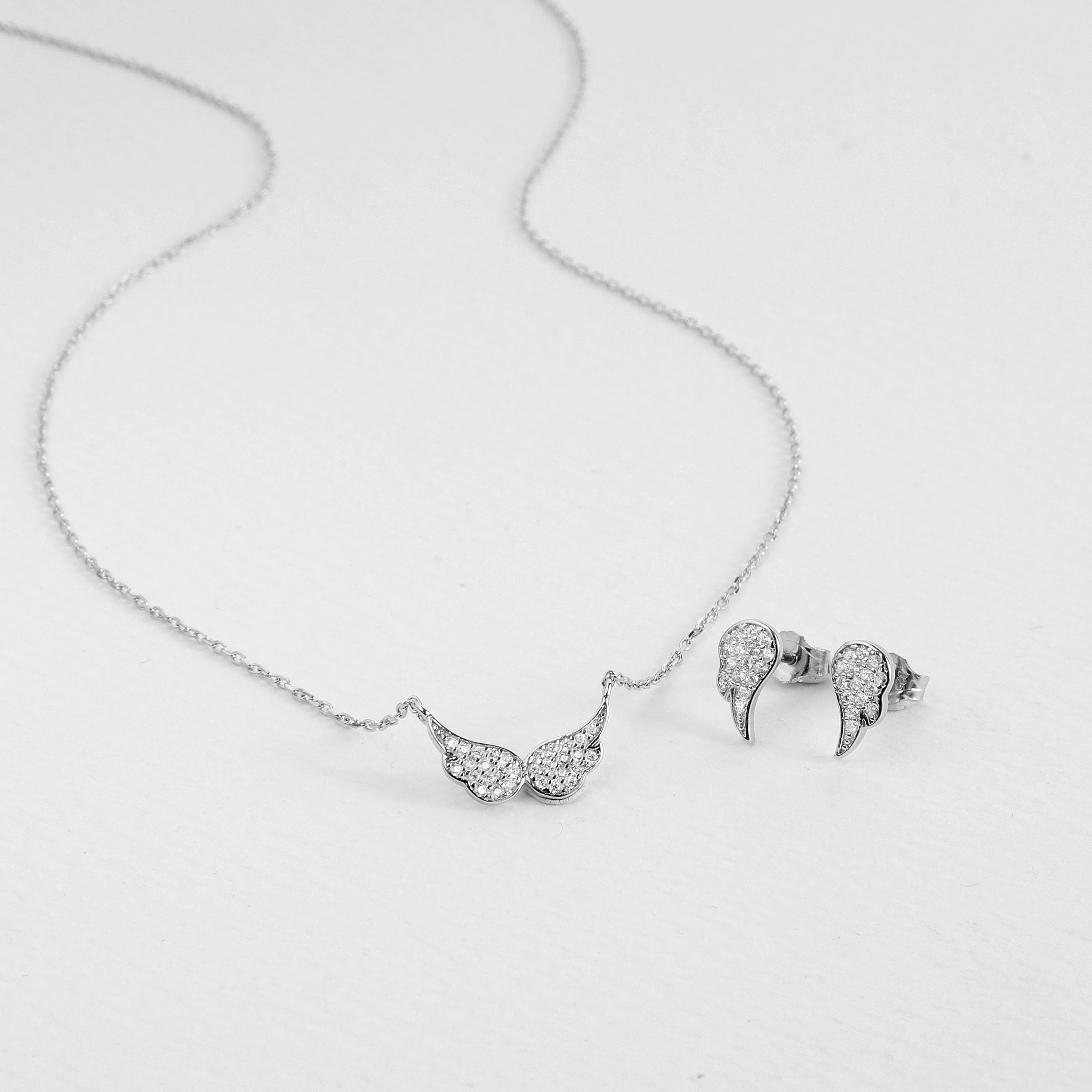 925 Sterling Silver Sets with Brilliant Zirconia in Rhodium Finish - Purity