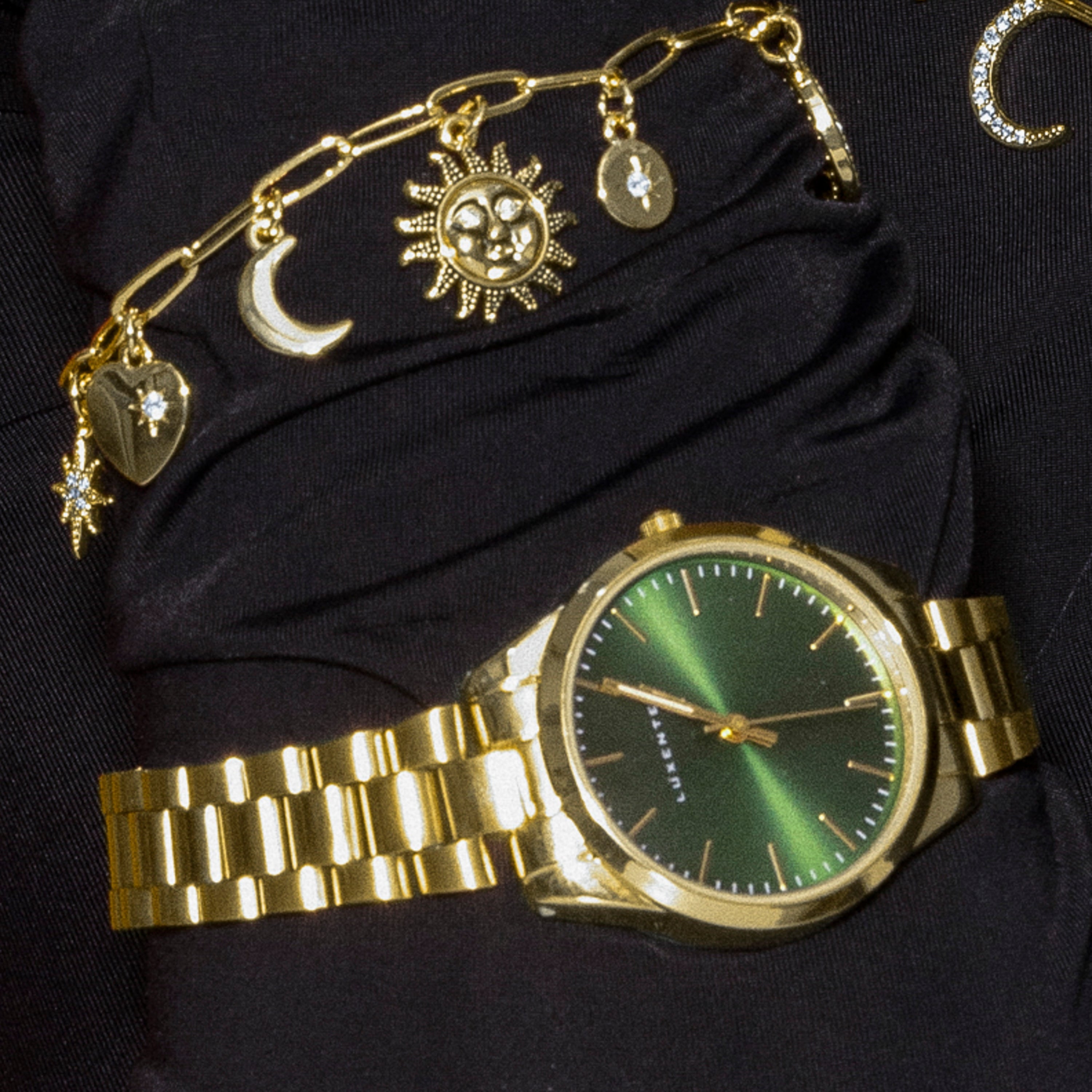 Reloj con Metalizado Verde acabado oro 18k - Verni