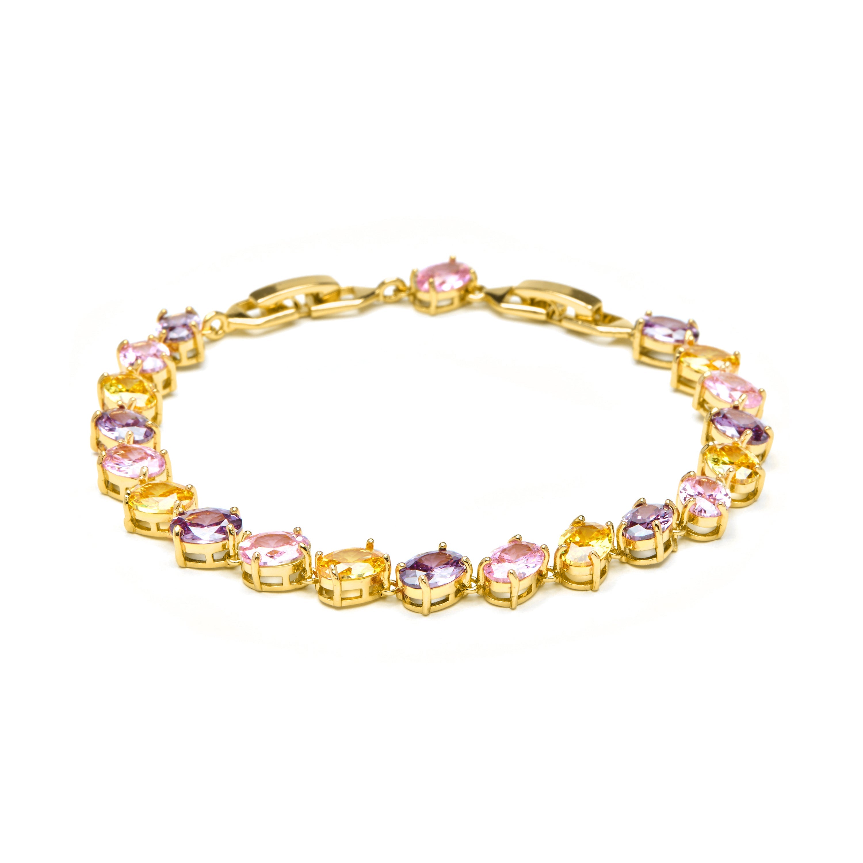 18k yellow gold finish bracelet with multicolored zirconia - Azik
