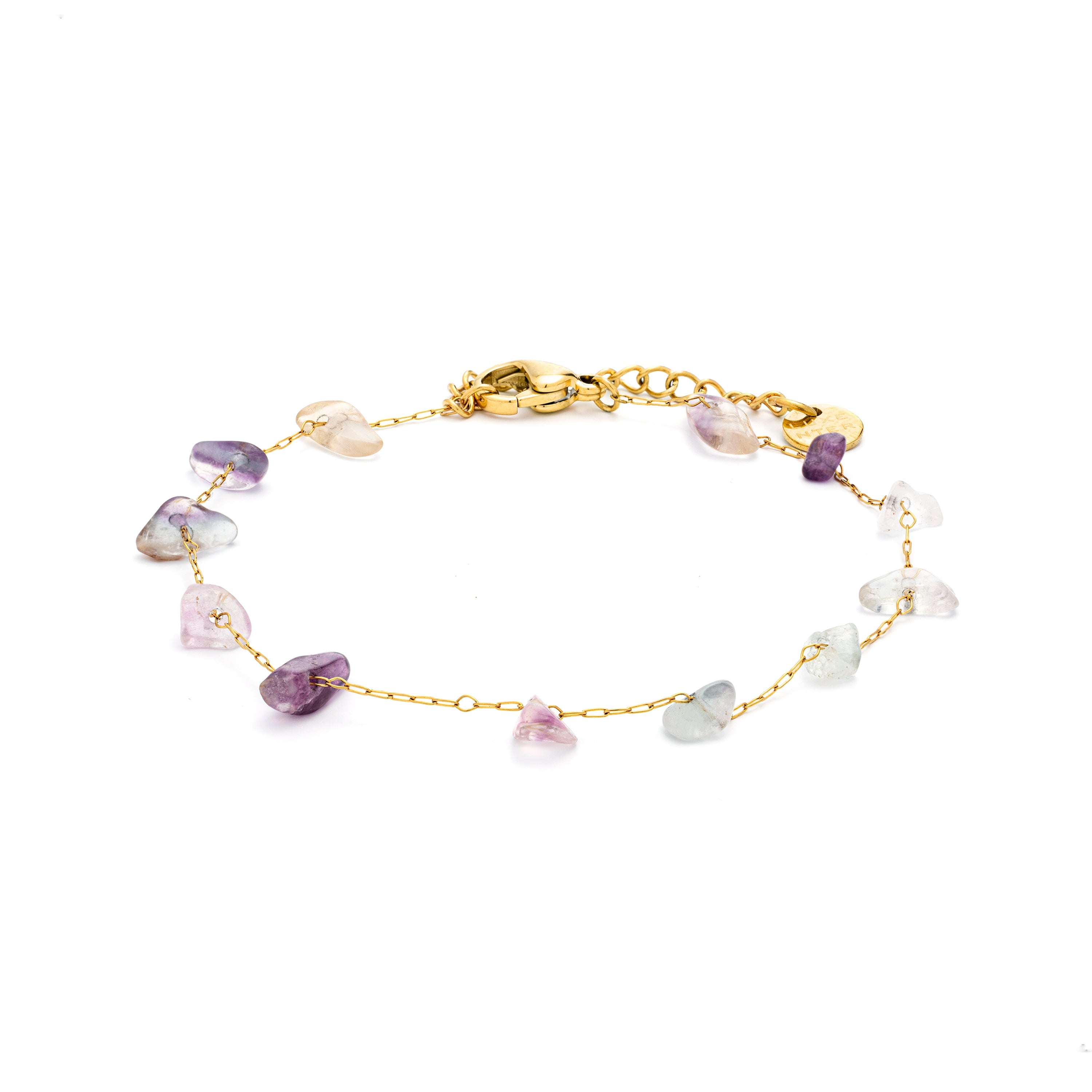 Multicolor Natural Stone Bracelet finished in 18K yellow gold - Bidain