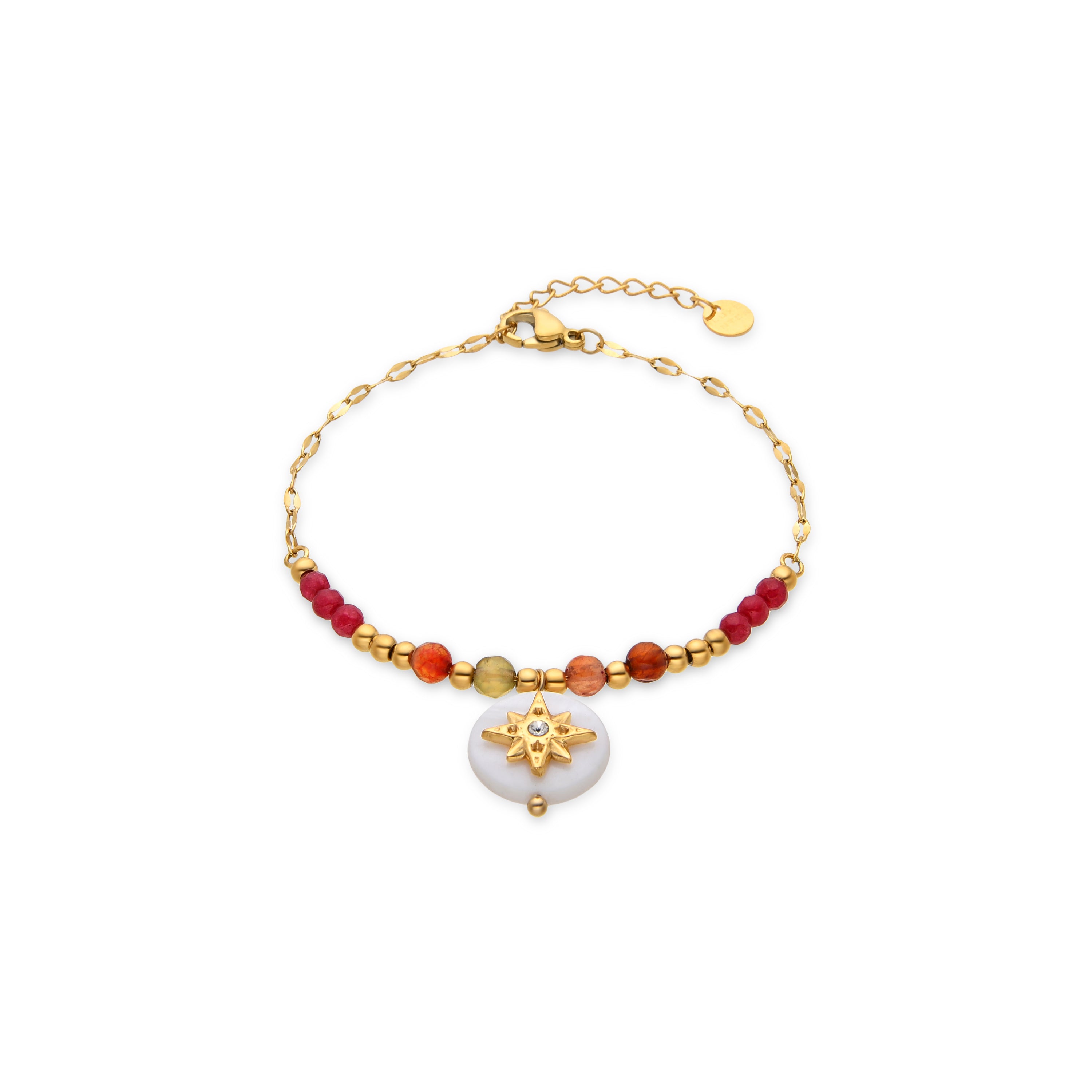 White Mother of Pearl Bracelet finished in 18K yellow gold - Zador