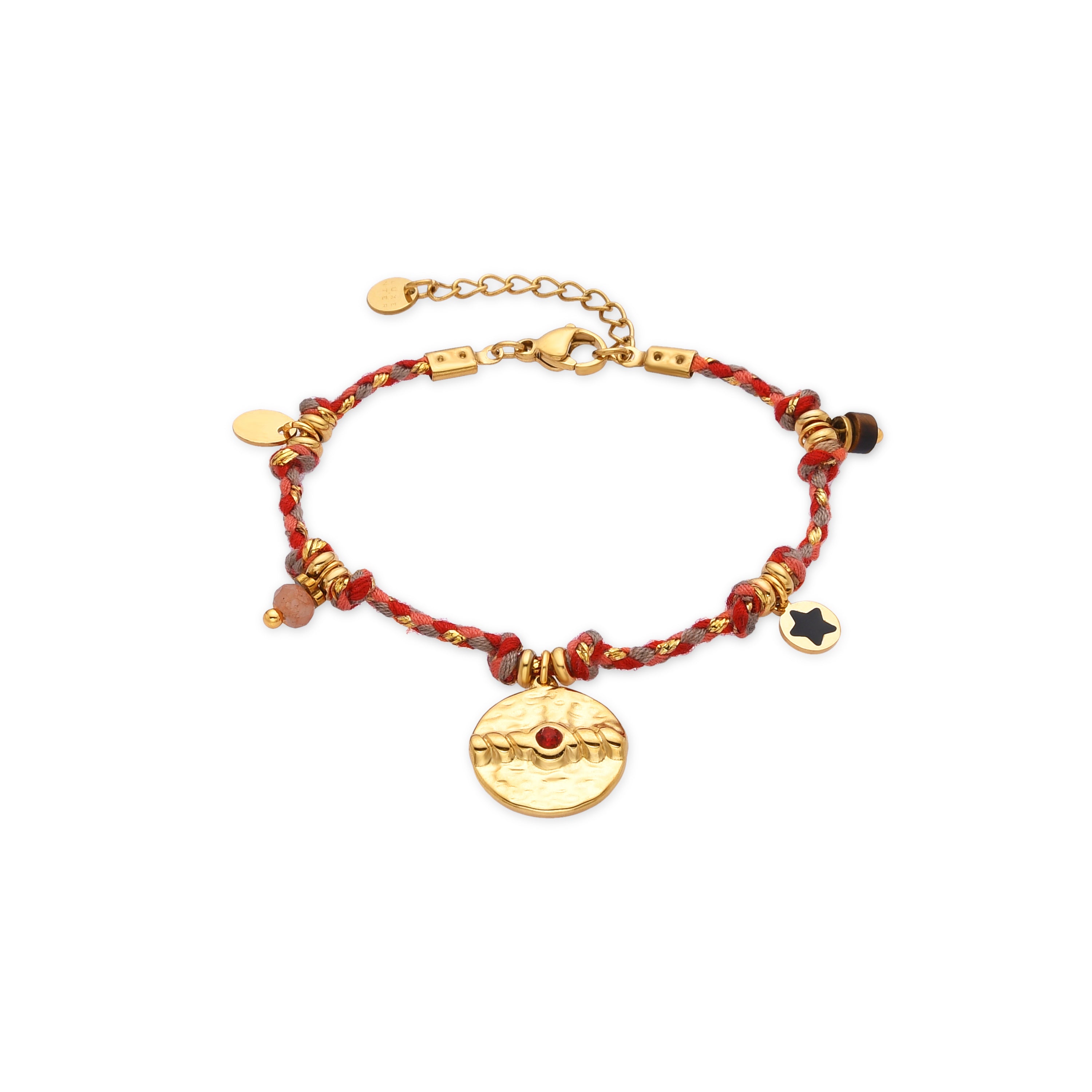 Bracelet with Red Crystal, 18k gold finish - Liskel