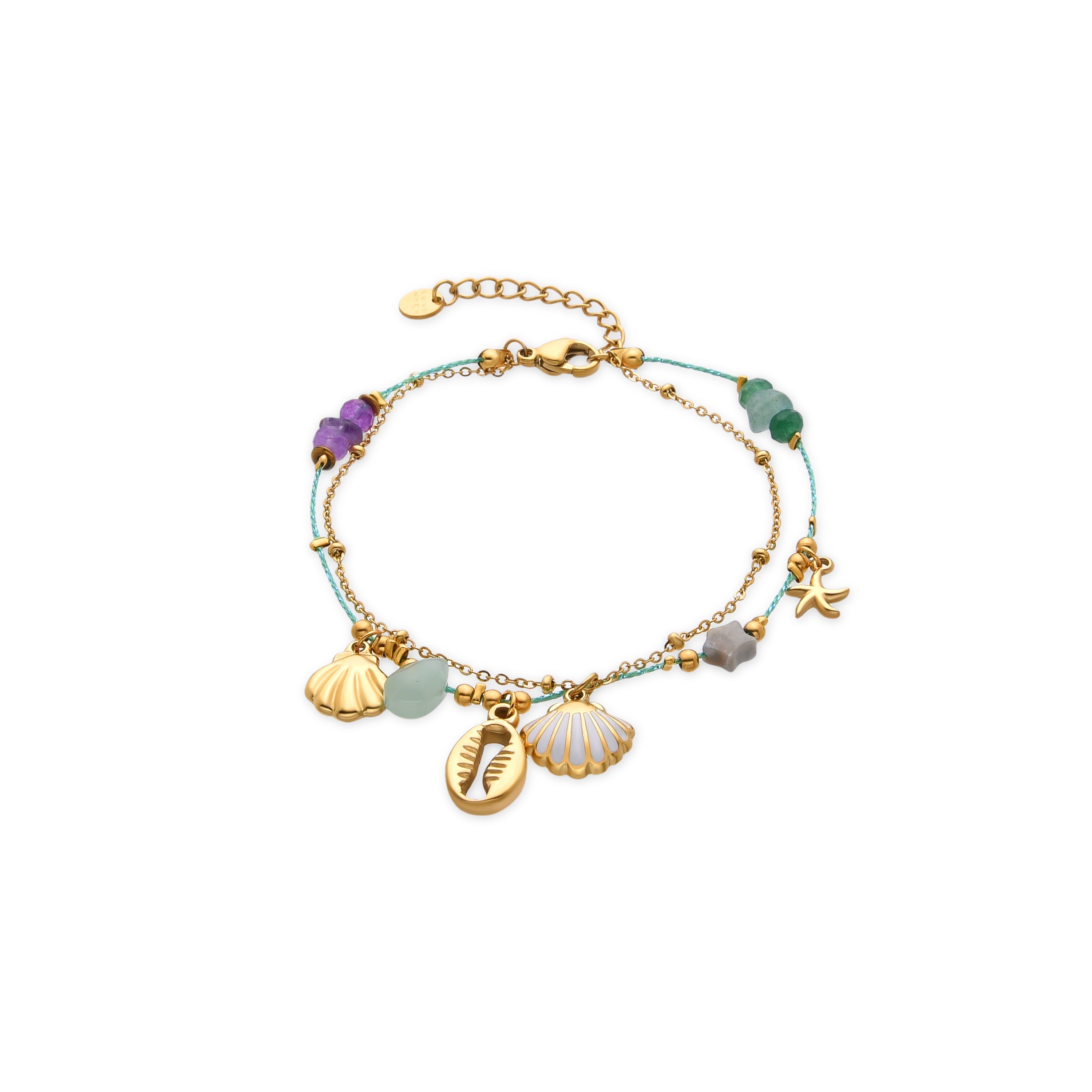 Multicolor Crystal Bracelet with 18k Gold Finish - Kerad