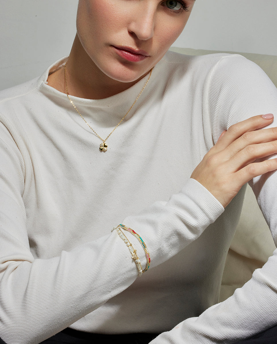 Multicolor Crystal Bracelet, 18k Gold Finish - Anlako