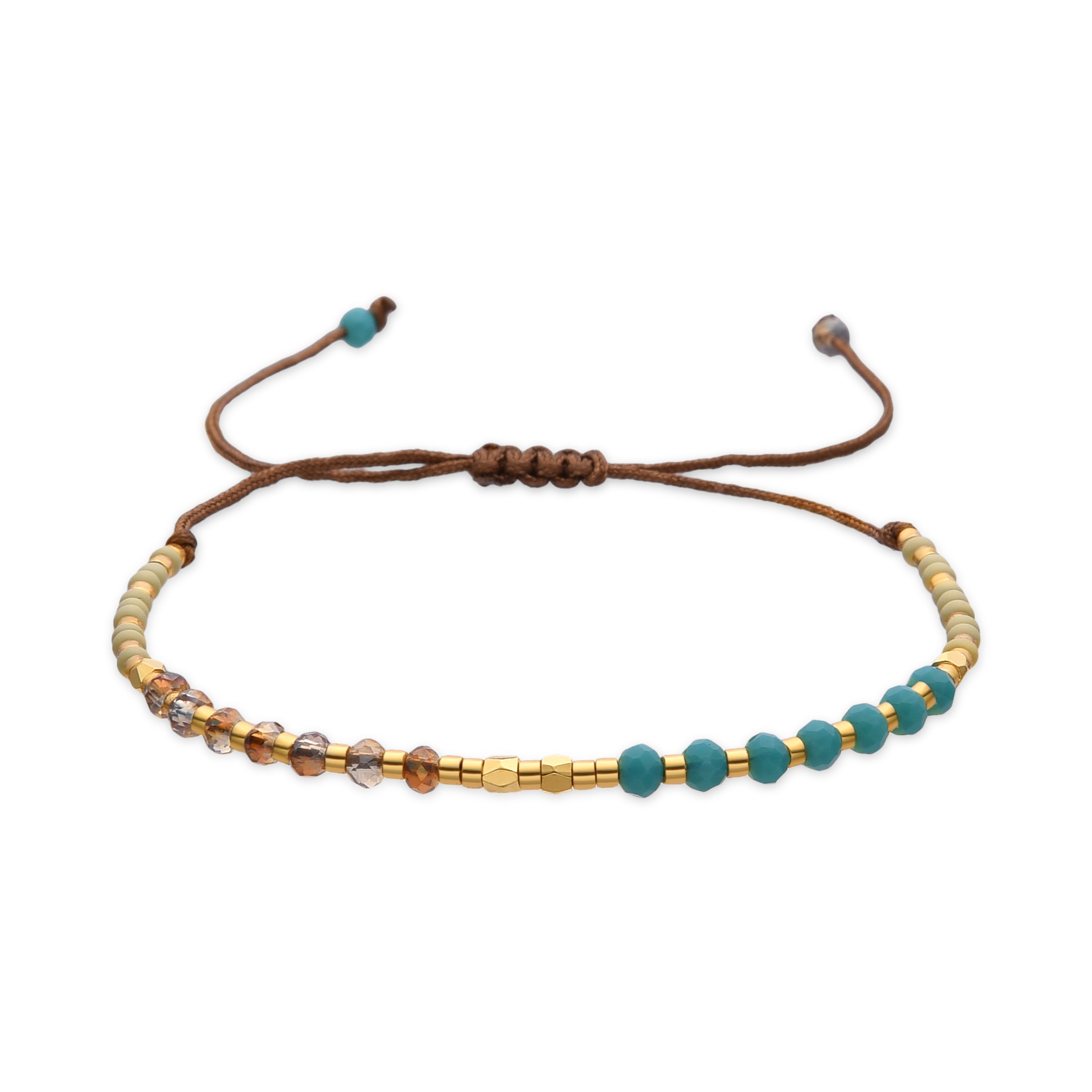 Multicolor Crystal Bracelet, 18k Gold Finish - Anlako