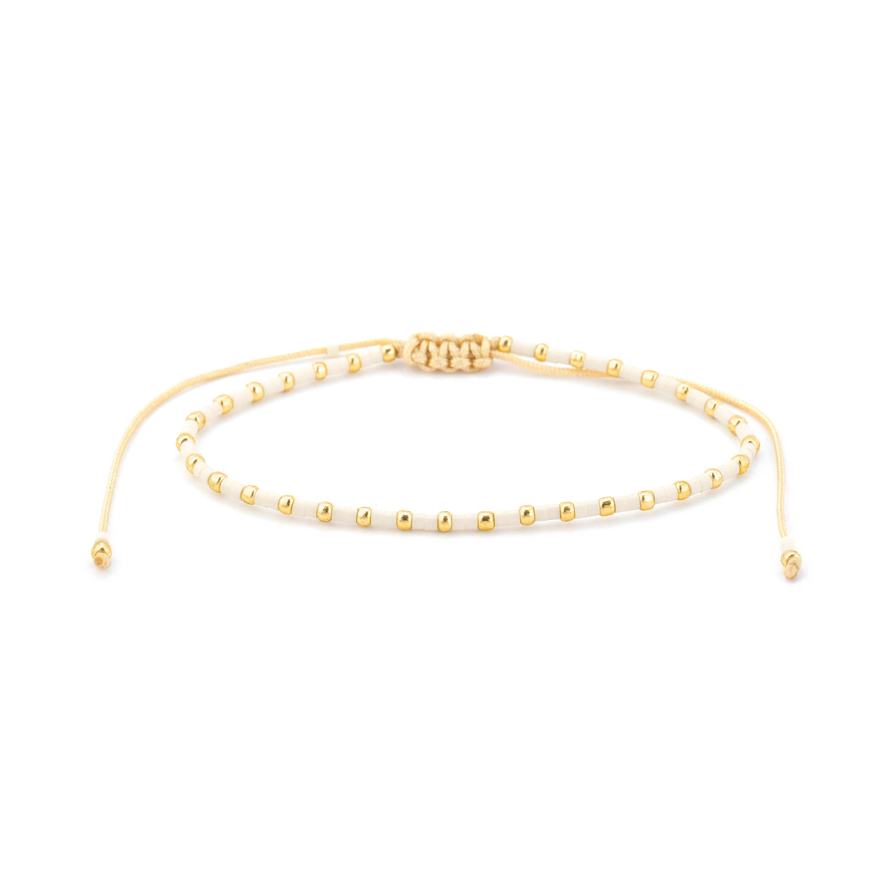 18k yellow gold and cream resin finish bracelet - UKY