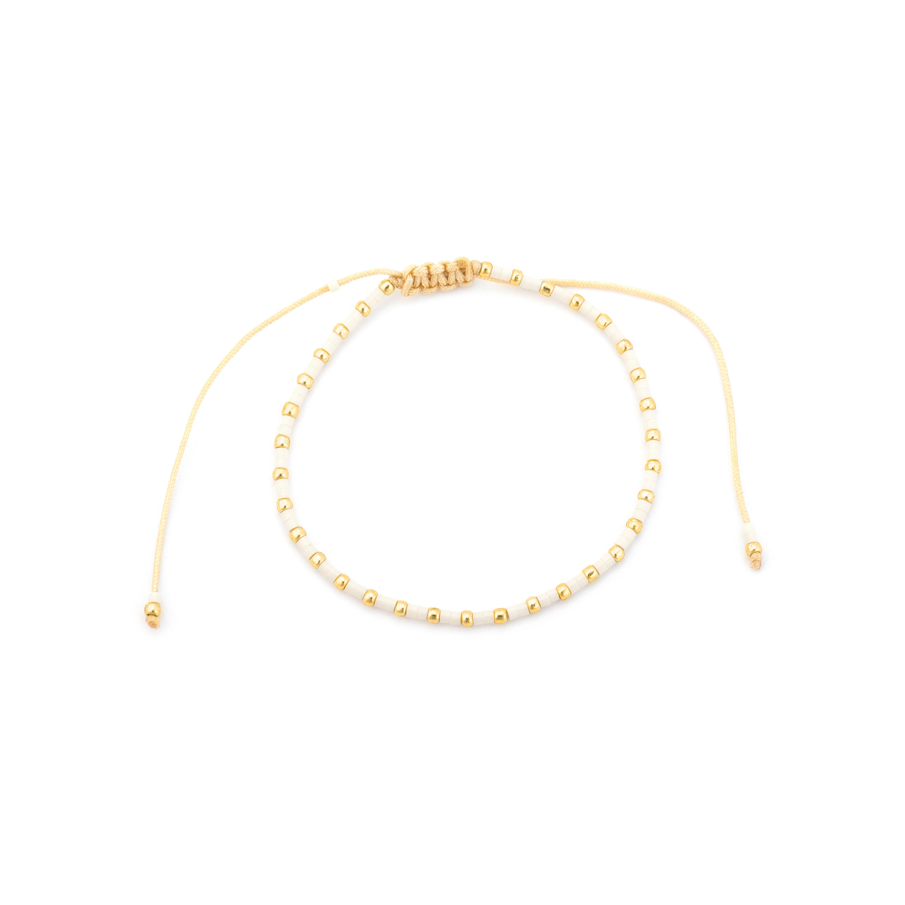 18k yellow gold and cream resin finish bracelet - UKY