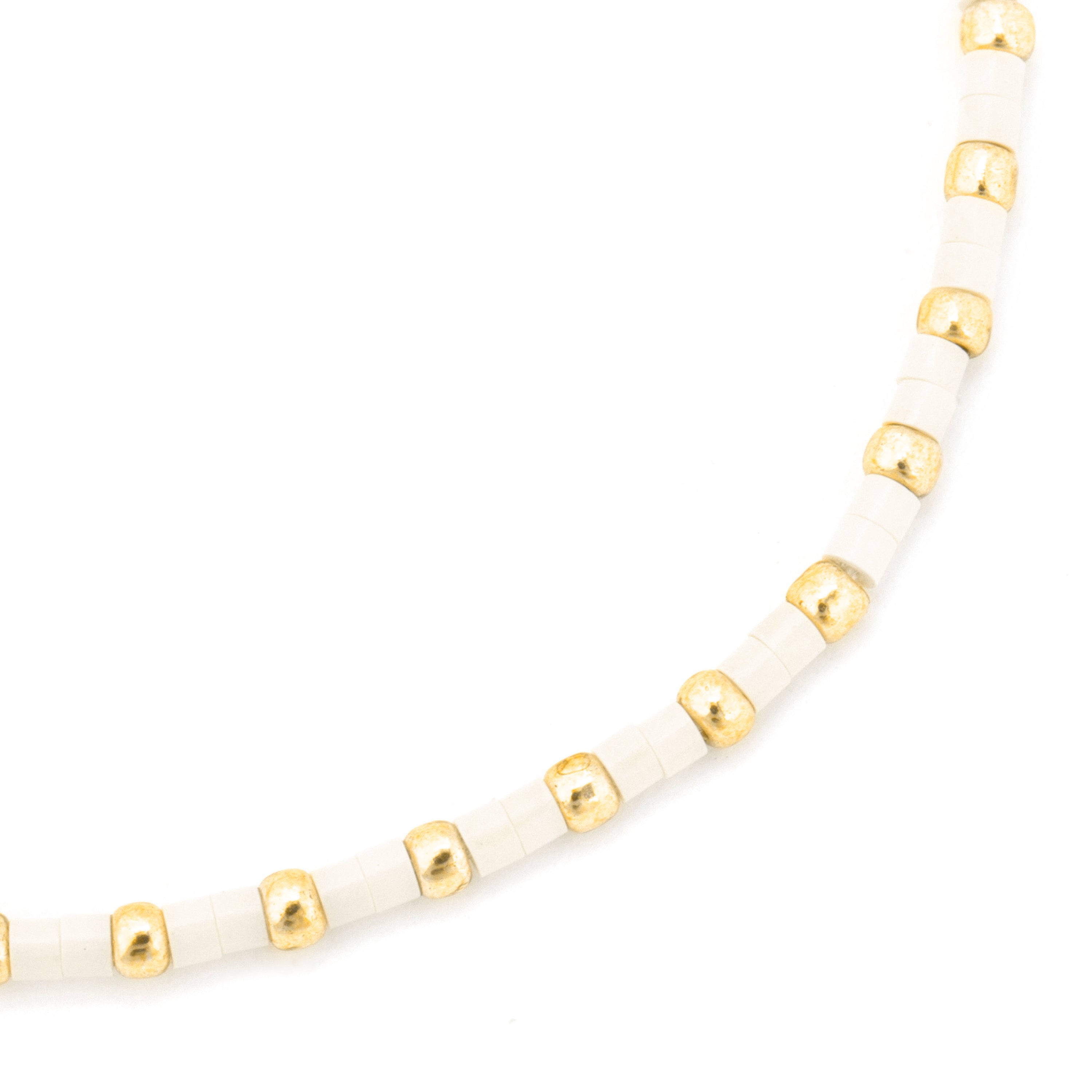 18k yellow gold and cream resin finish bracelet - UKY
