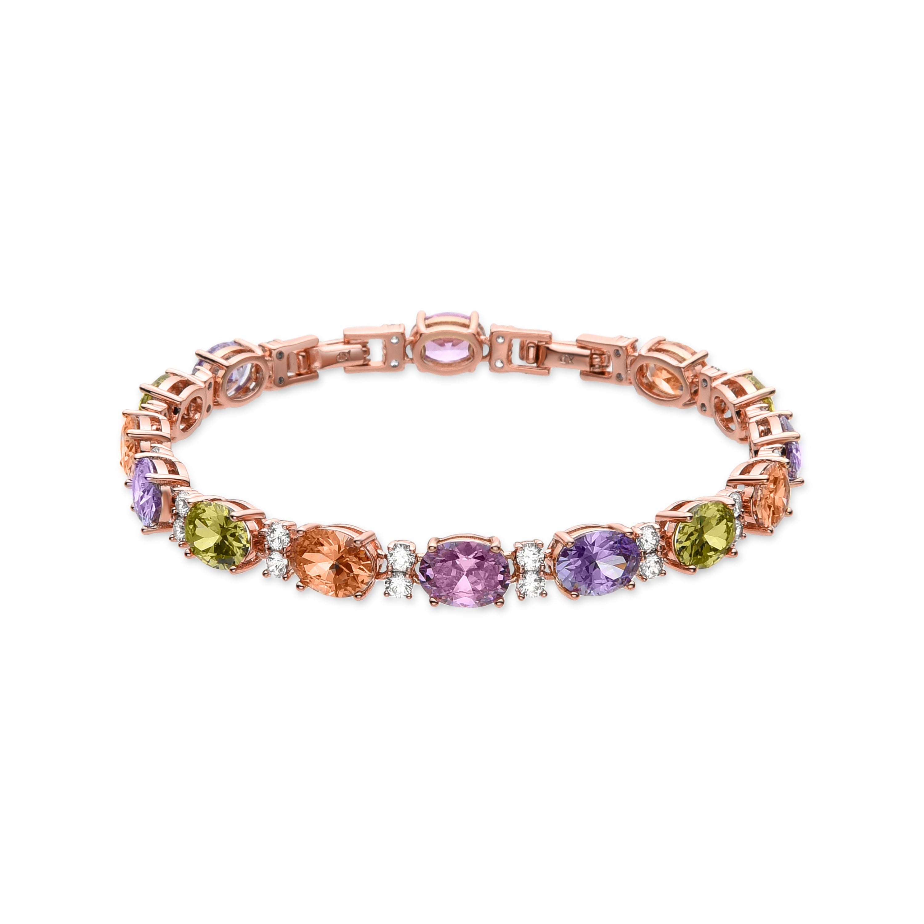 Multicolor Zirconia Bracelet finished in 18K yellow gold - Zenard