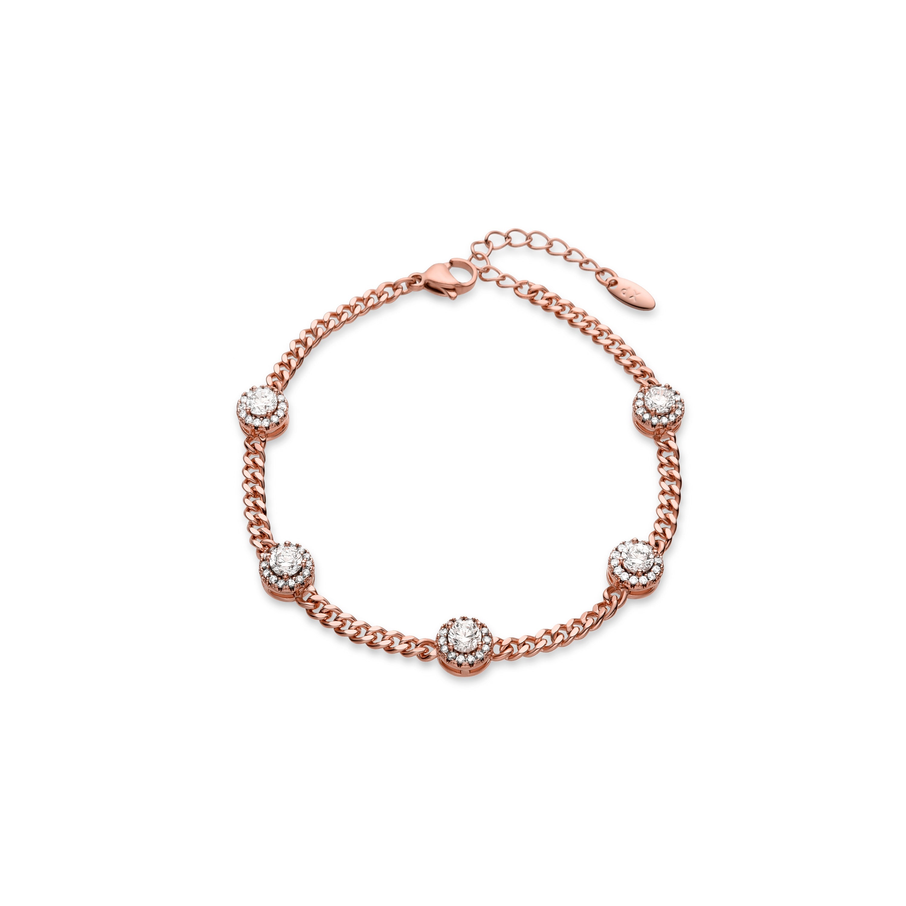 Bracelet with brilliant zirconia finished in 18K yellow gold - Kader