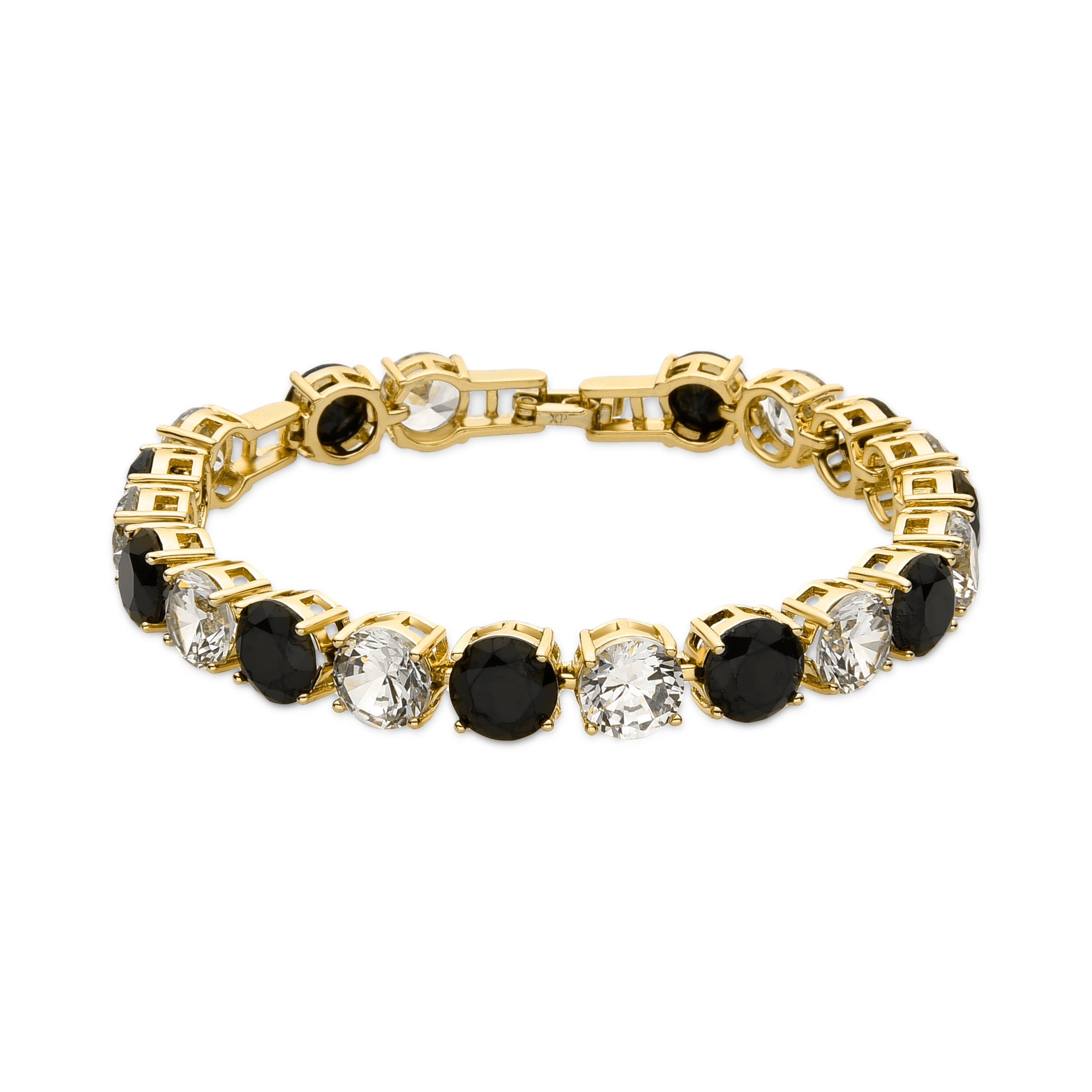 Bracelet with Onyx Zirconia, 18k gold finish - Siju