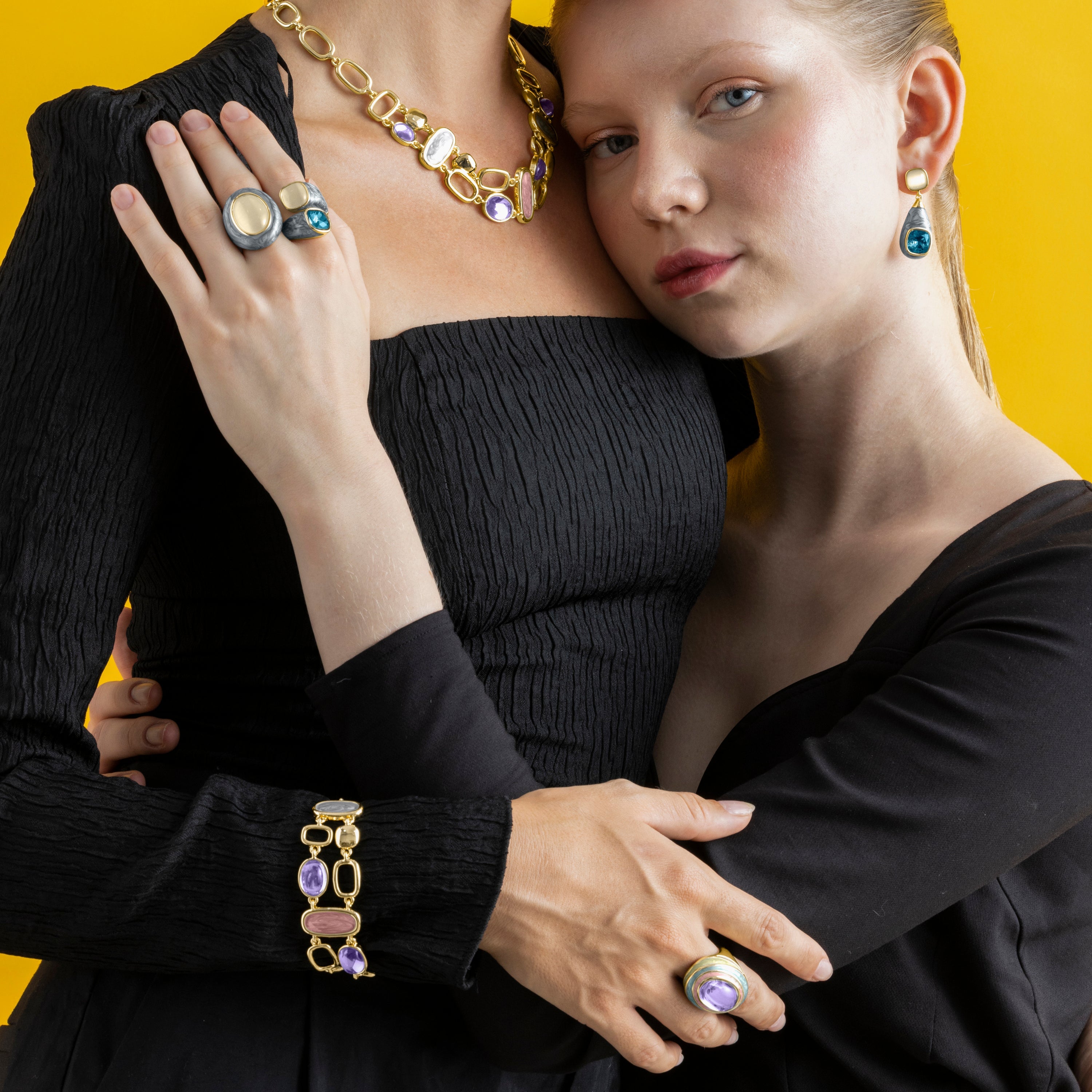 Multicolor Lacquer Bracelet with 18k Gold Finish - Laido