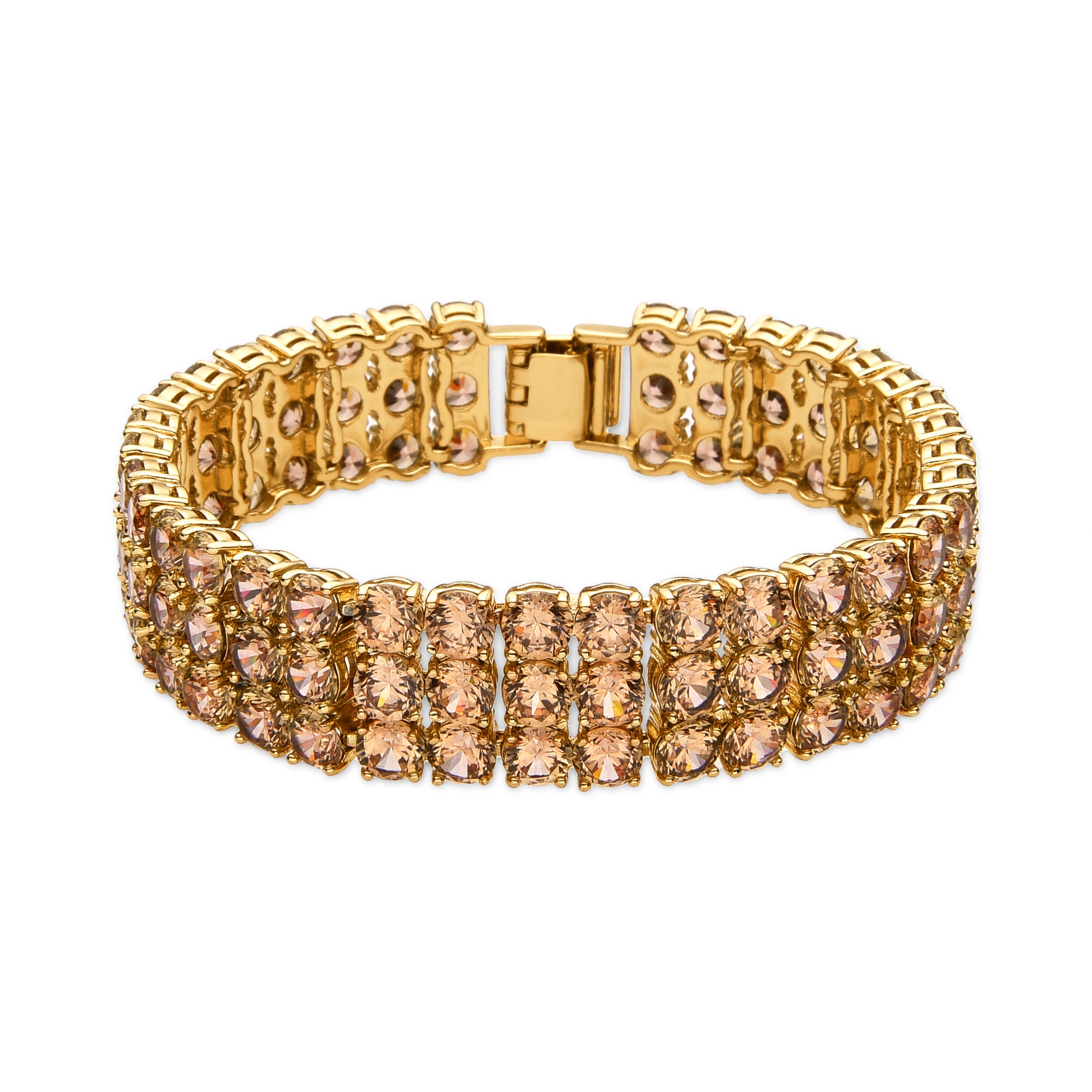 Bracelet with brilliant zirconia in 18k gold finish - Uriom