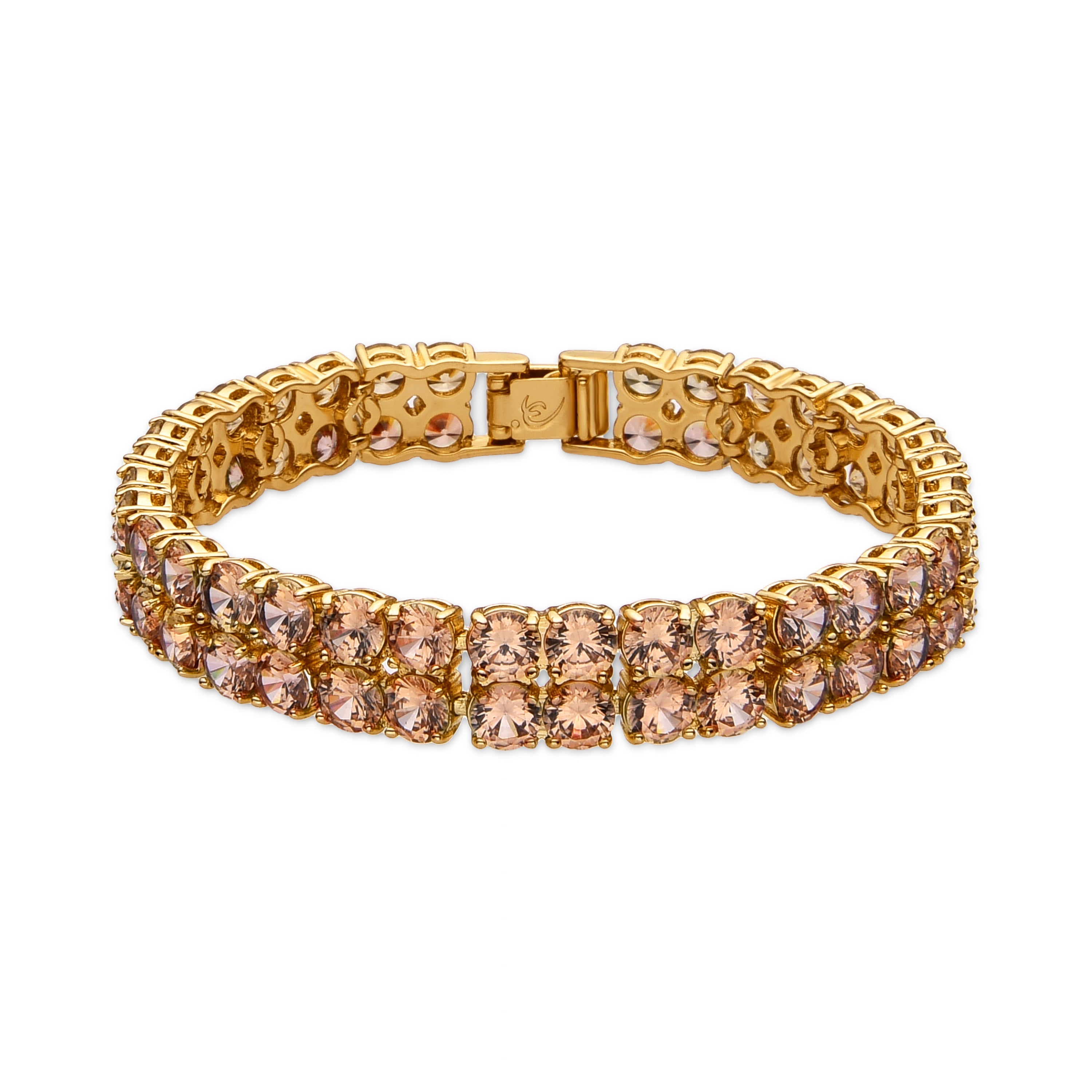 Bracelet with brilliant zirconia, 18k gold finish - Oyal