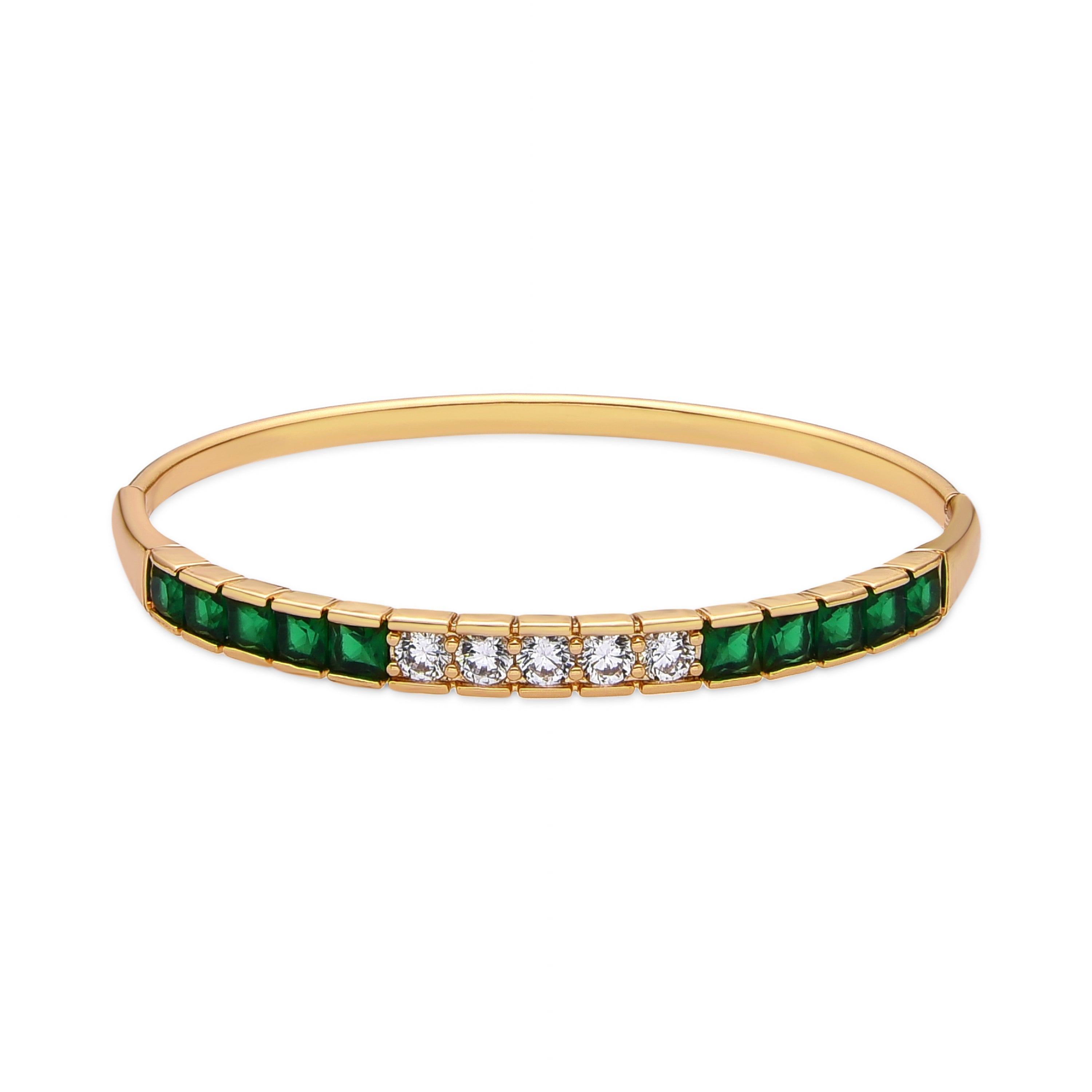18k Gold Finish Emerald Zirconia Bracelet - Pruzi