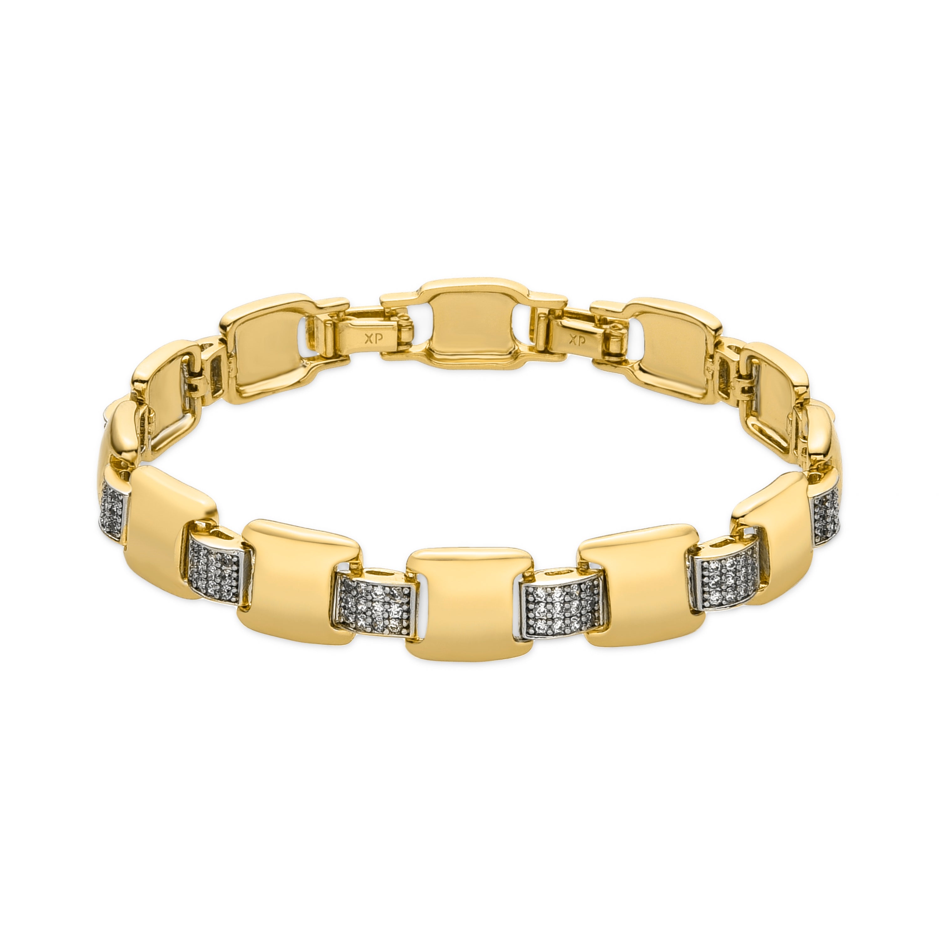 Bracelet with brilliant zirconia, 18k gold finish - Sured