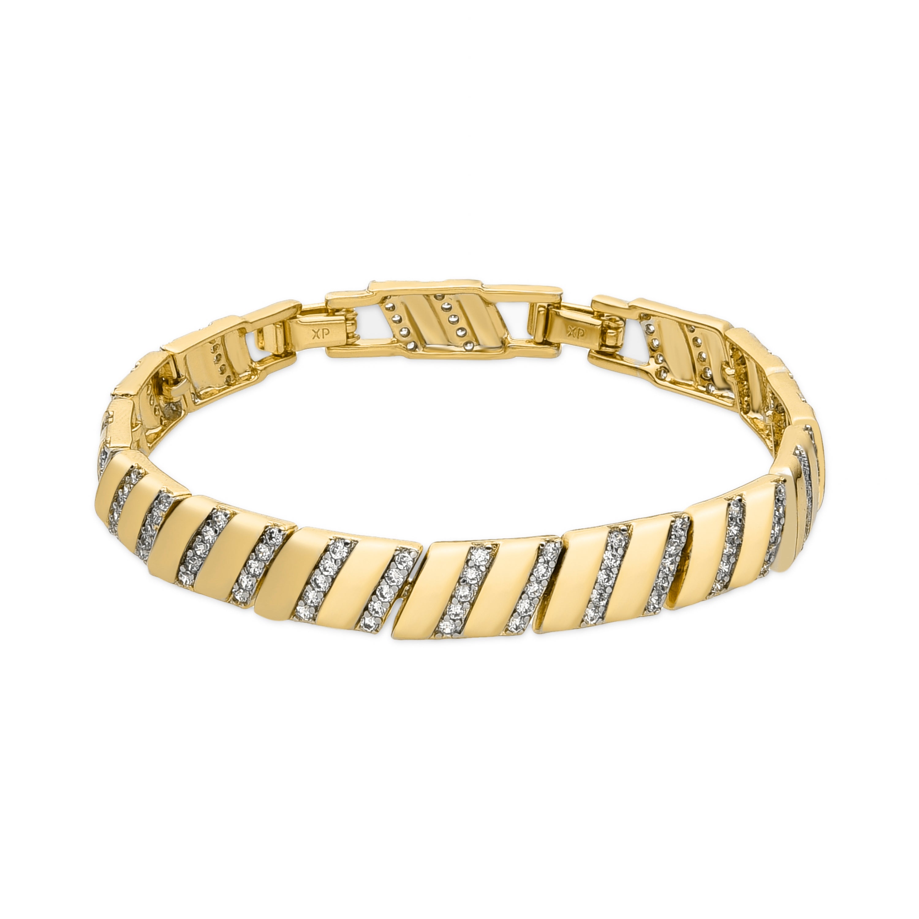 Bracelet with brilliant zirconia, 18k gold finish - Xokri