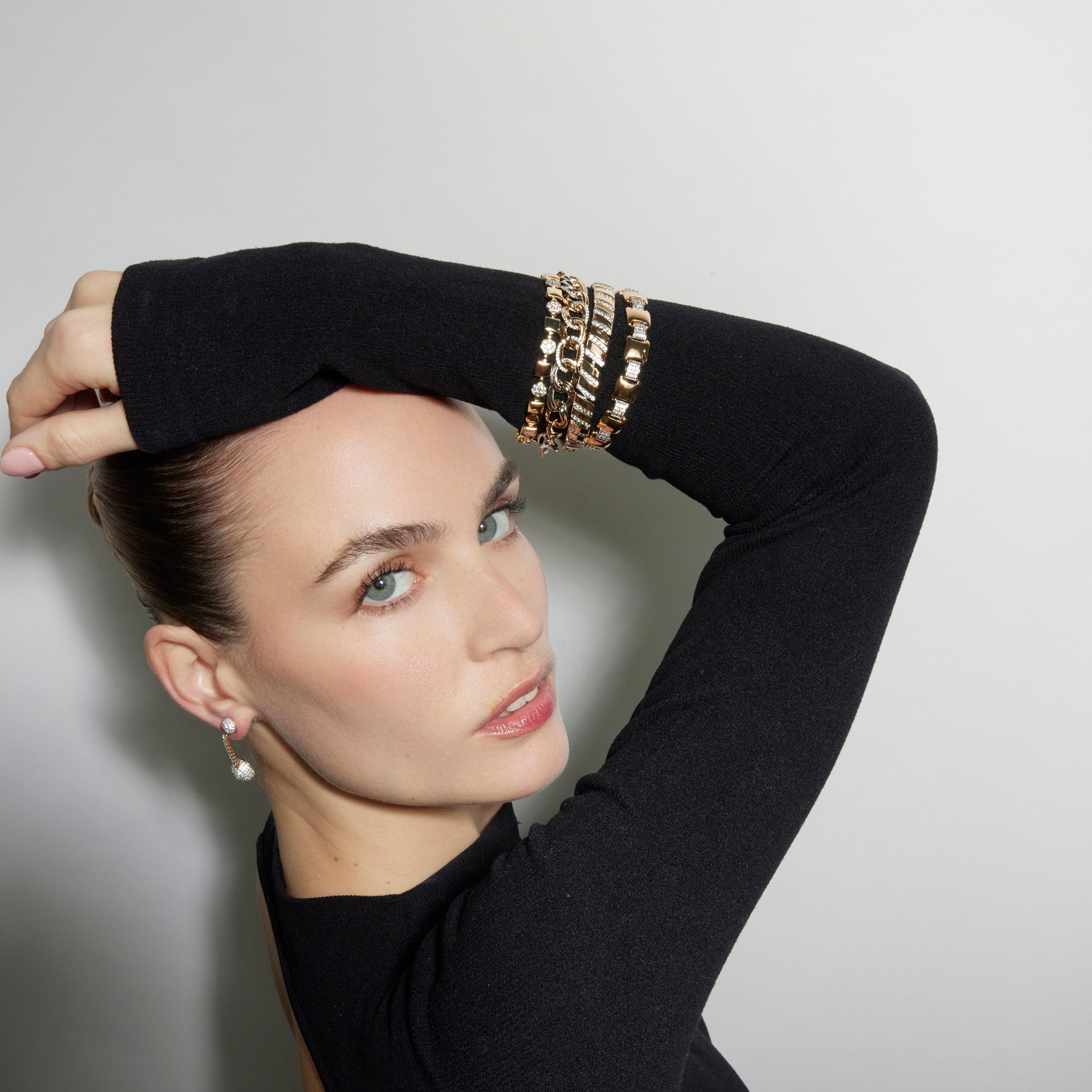 Bracelet with brilliant zirconia, 18k gold finish - Xokri