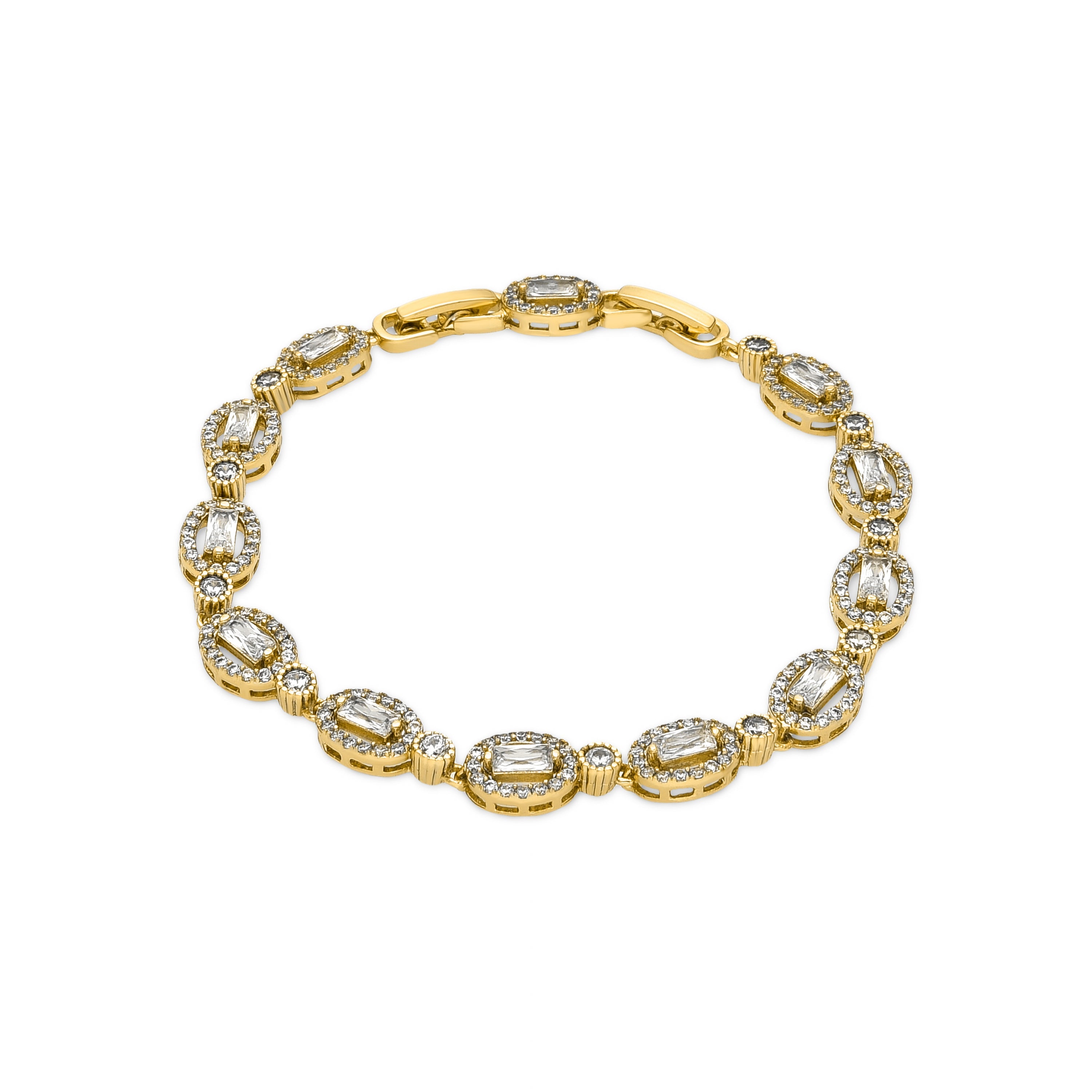 Bracelet with brilliant zirconia, 18k gold finish - Nidul