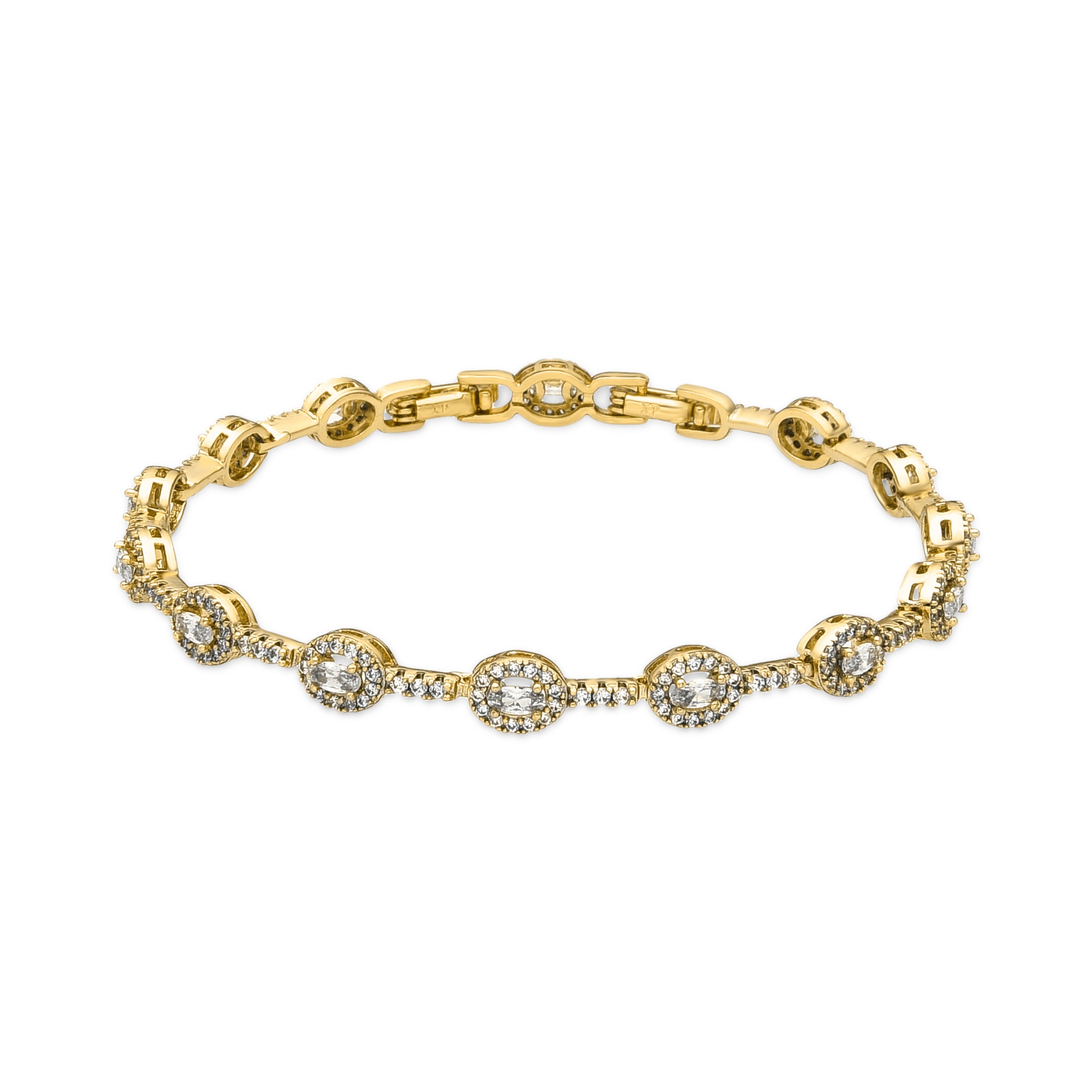 Bracelet with brilliant zirconia, 18k gold finish - Thanis