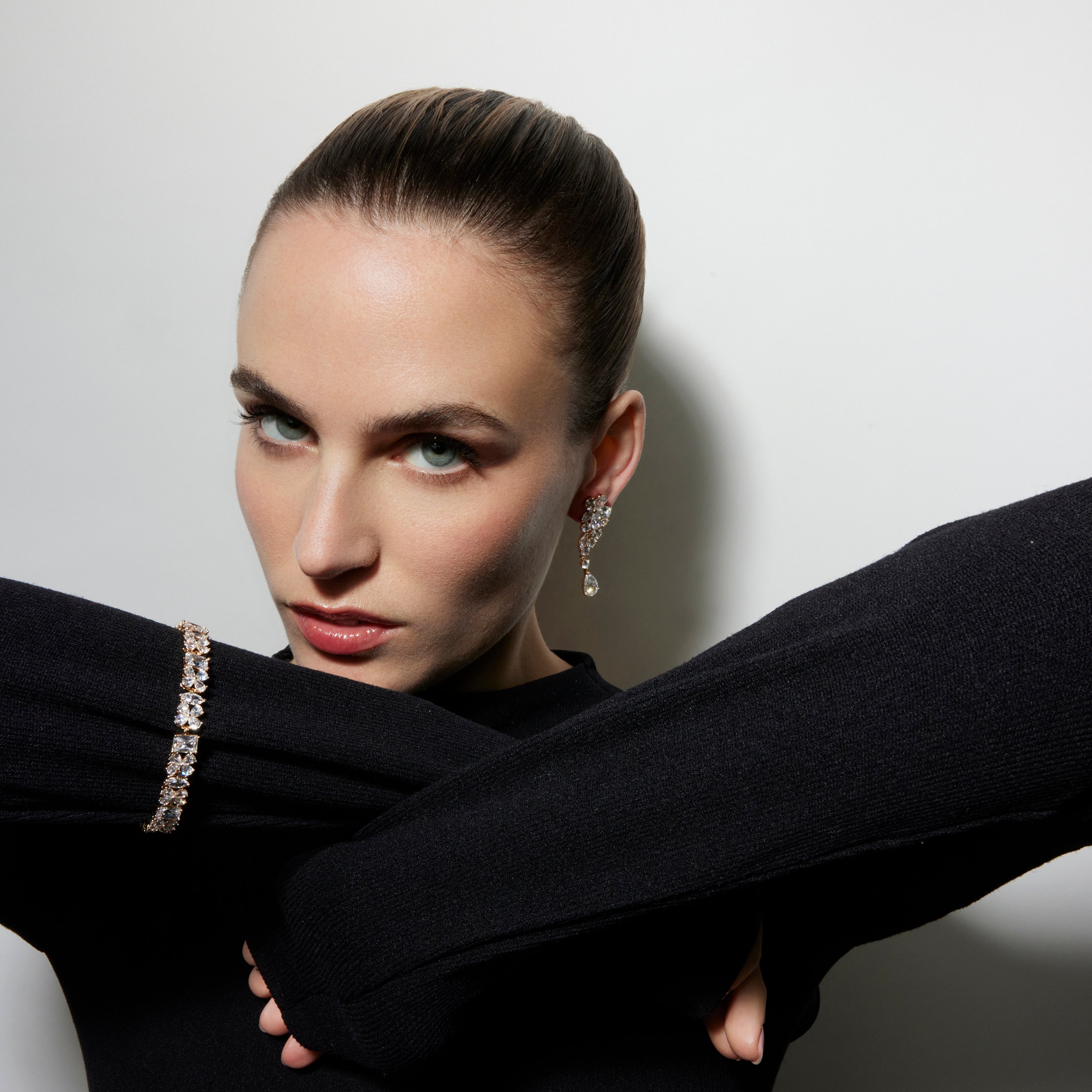 Bracelet with brilliant zirconia, 18k gold finish - Alpi