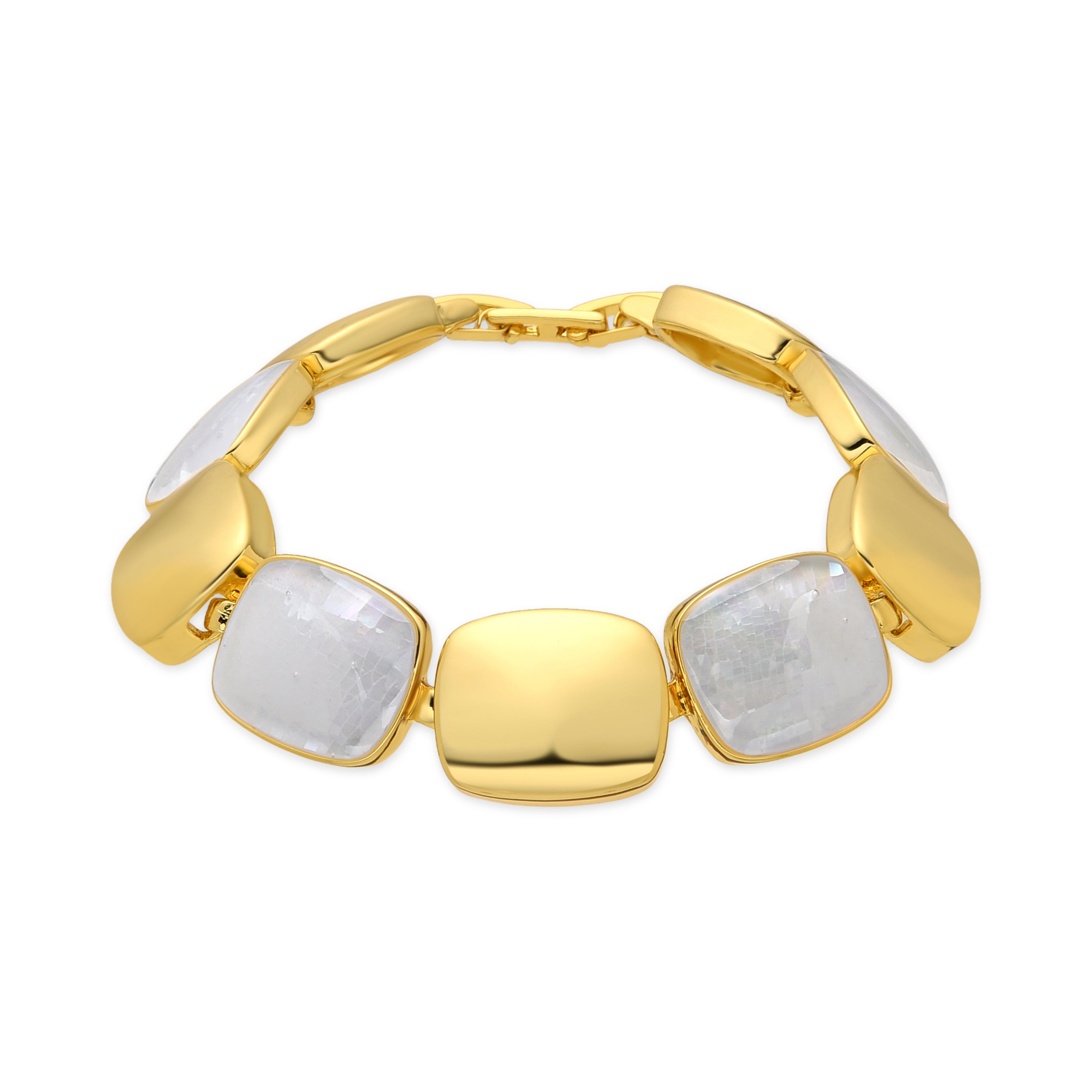 18k yellow gold and white mother-of-pearl finish bracelet - Lingo