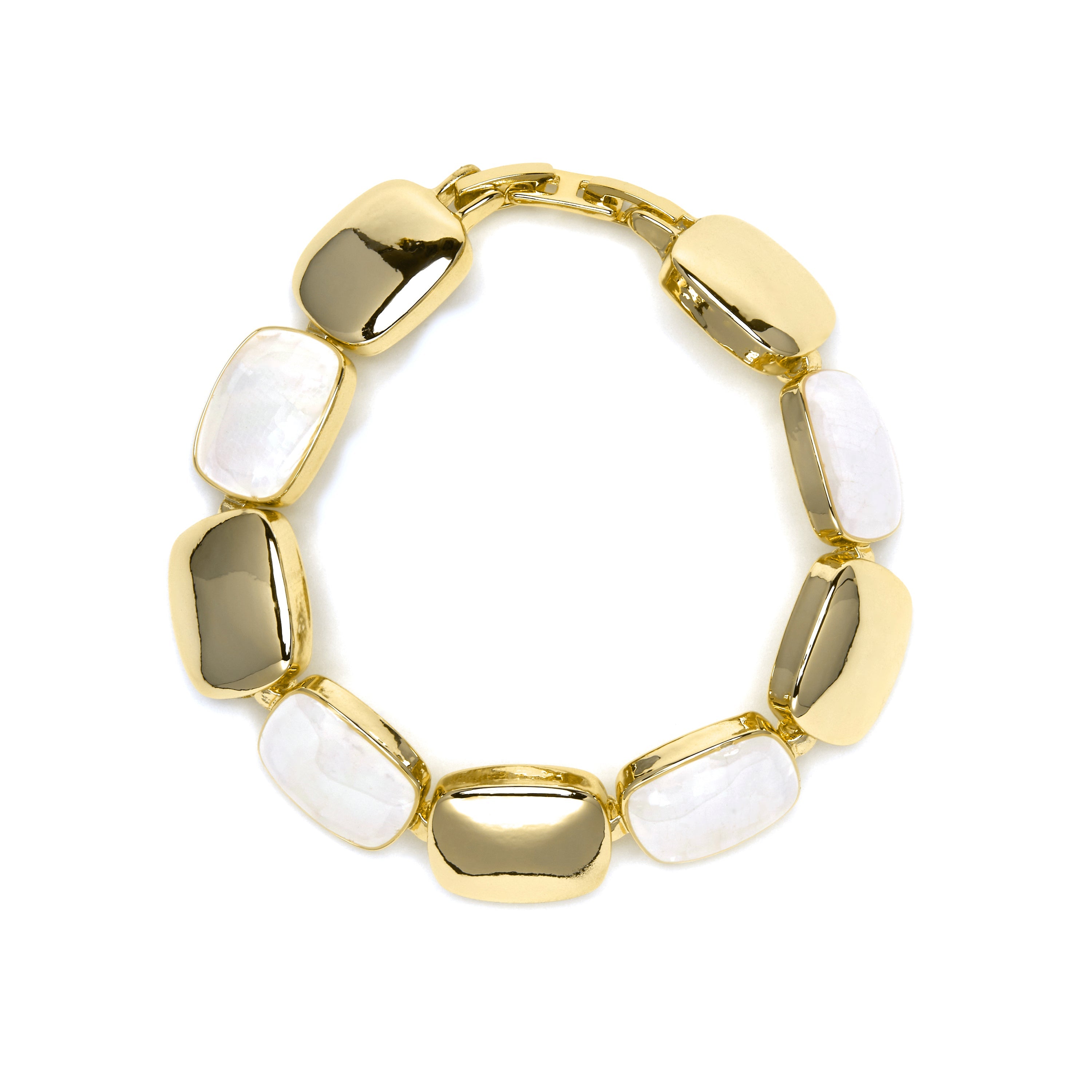 18k yellow gold and white mother-of-pearl finish bracelet - Lingo
