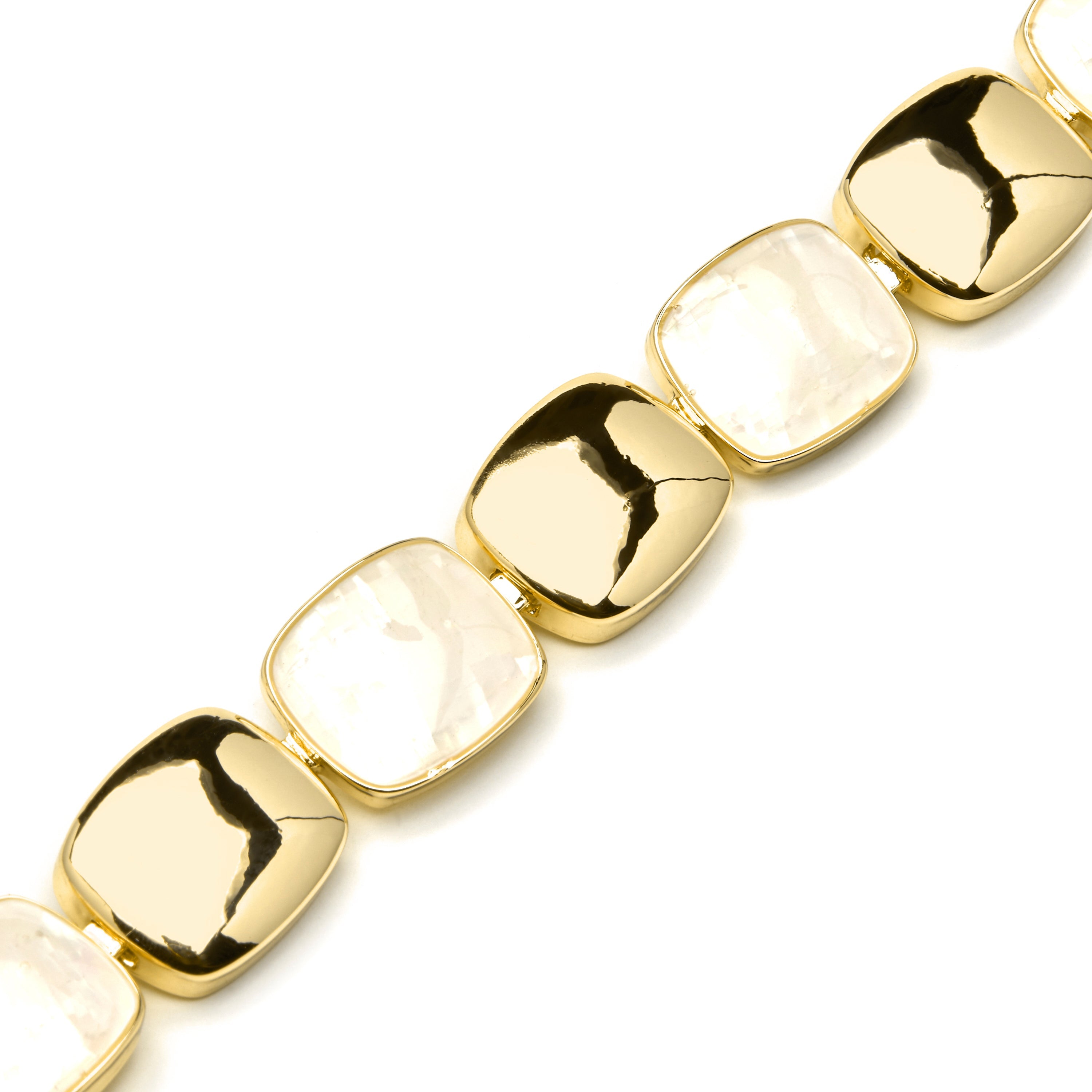 18k yellow gold and white mother-of-pearl finish bracelet - Lingo