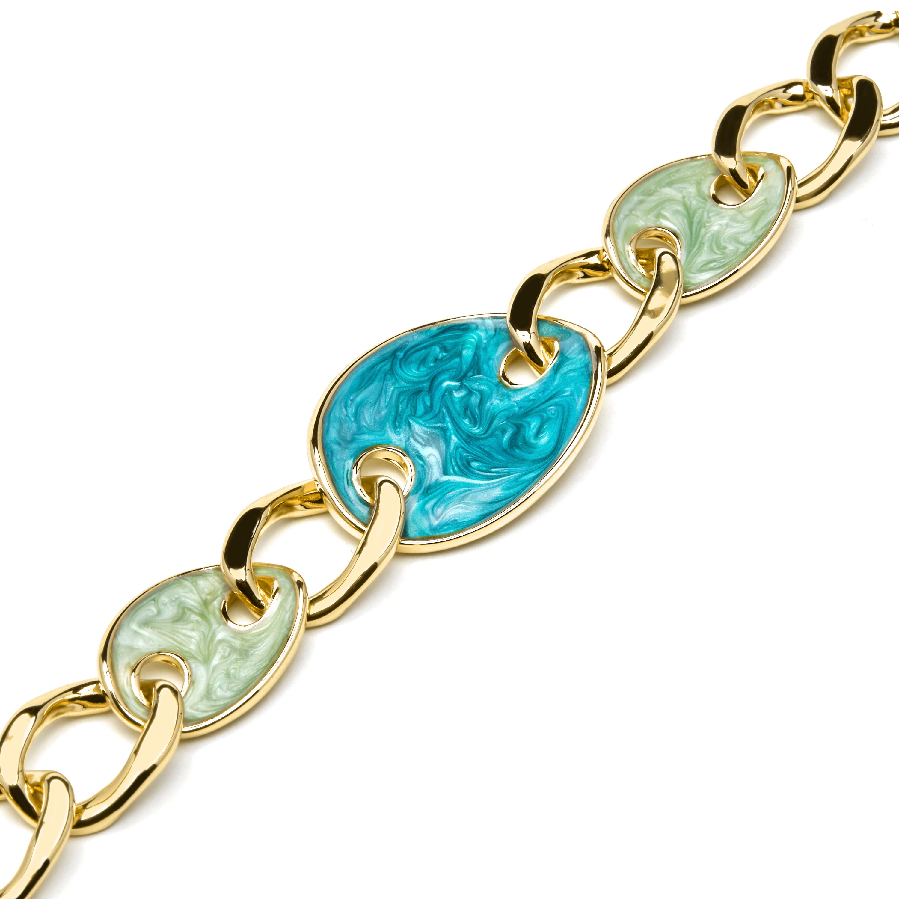 18k yellow gold and blue lacquer finish bracelet - Makan