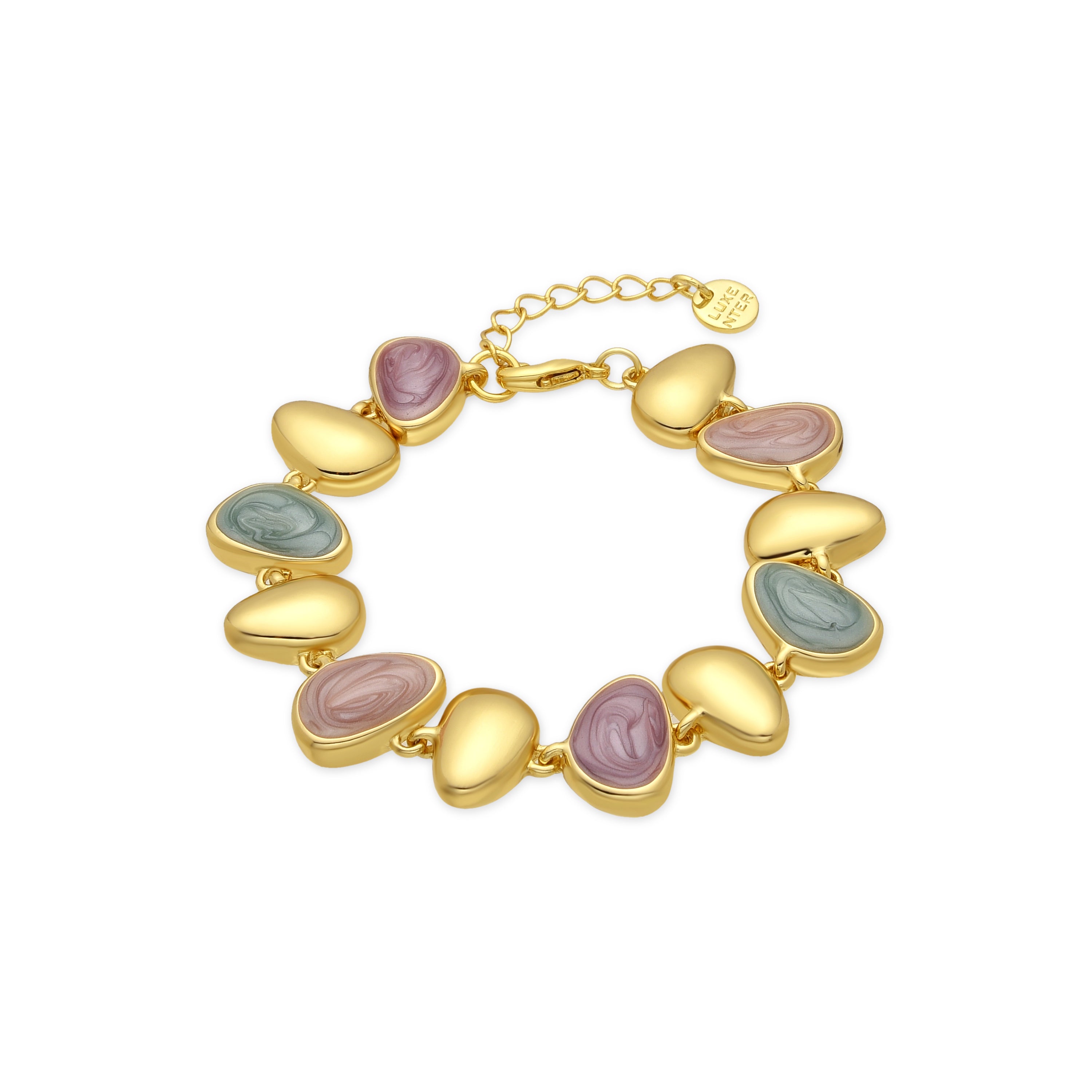 18k yellow gold and multicolor lacquer finish bracelet - Bolhy