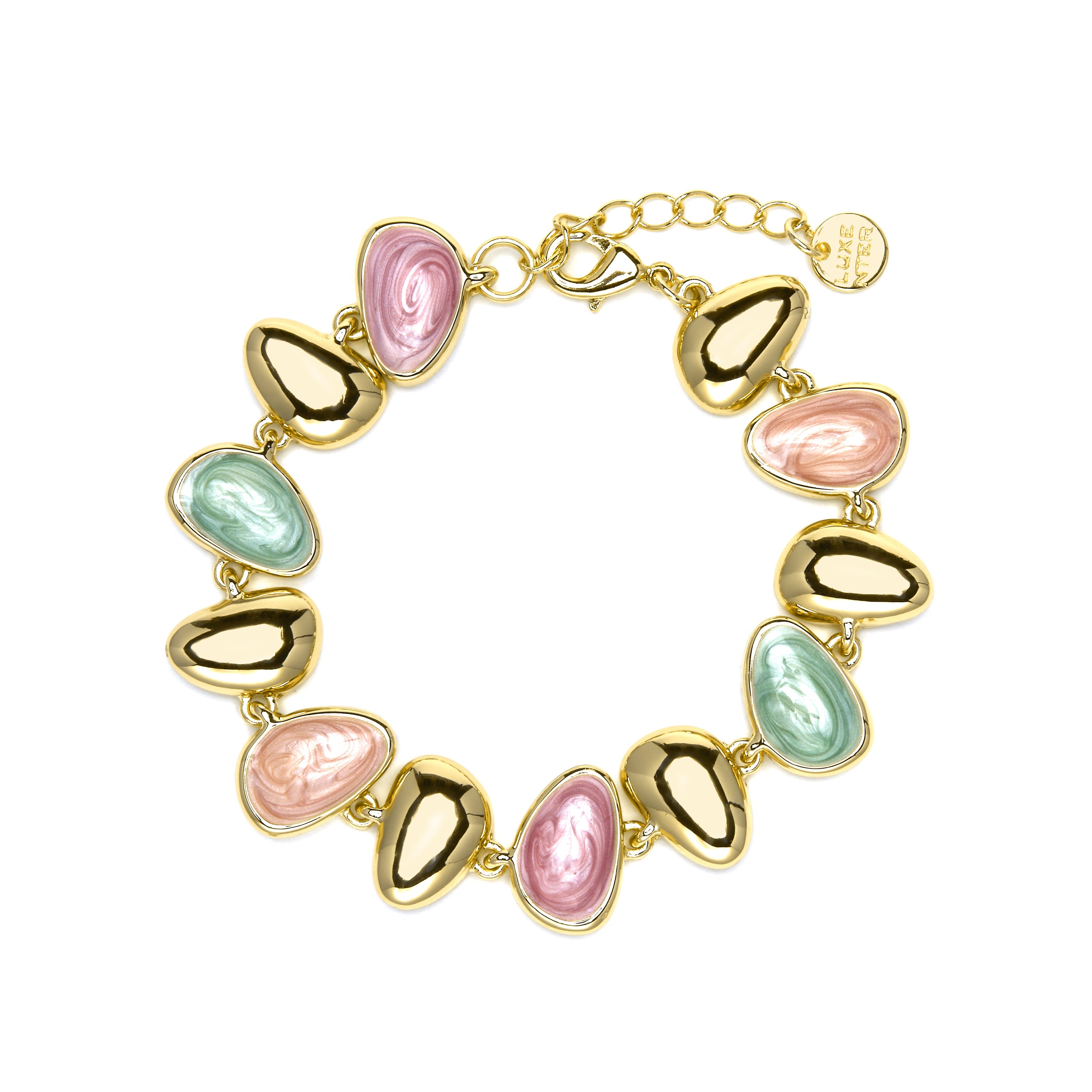 Pulsera acabado oro amarillo de 18k y Lacado Multicolor - Bolhy