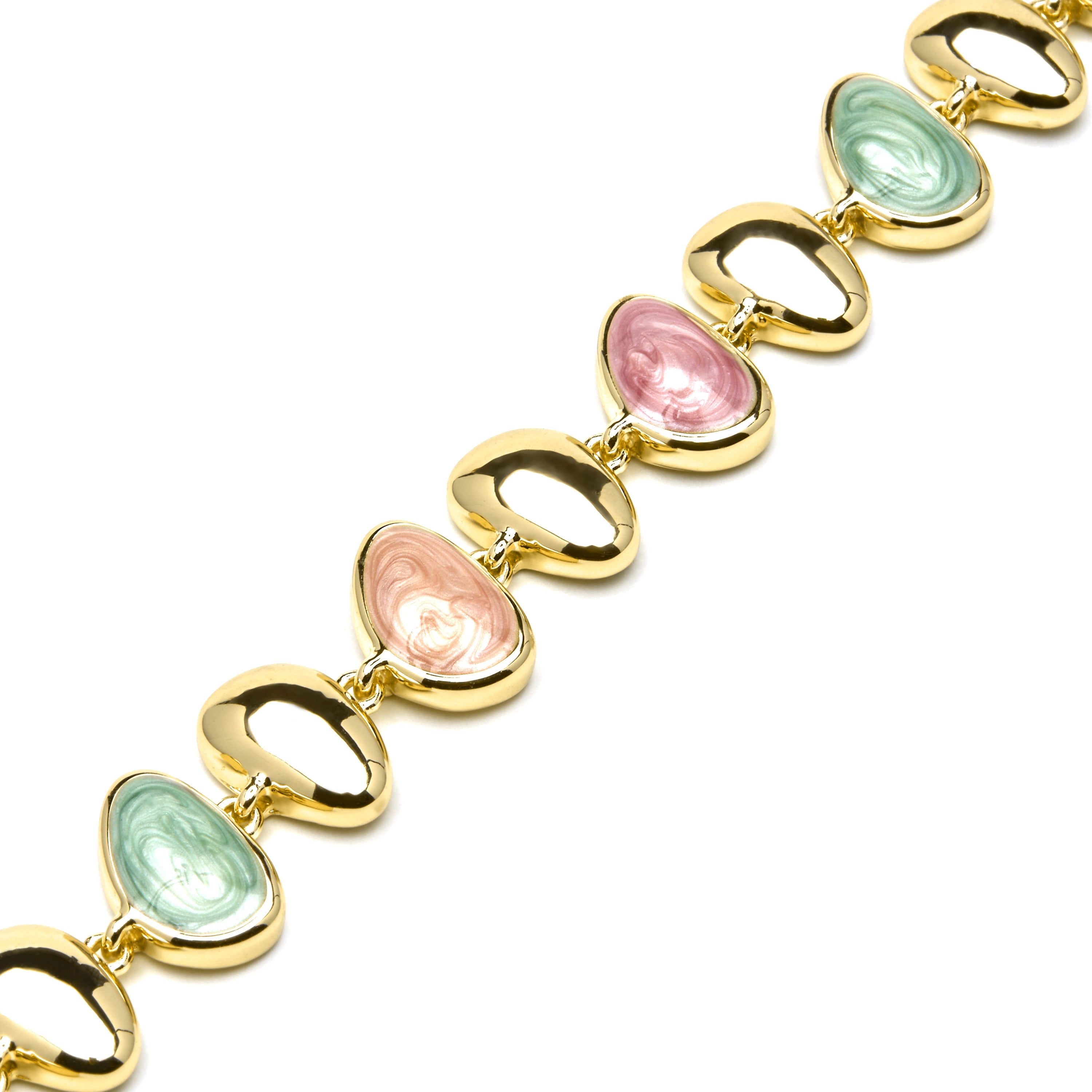 Pulsera acabado oro amarillo de 18k y Lacado Multicolor - Bolhy