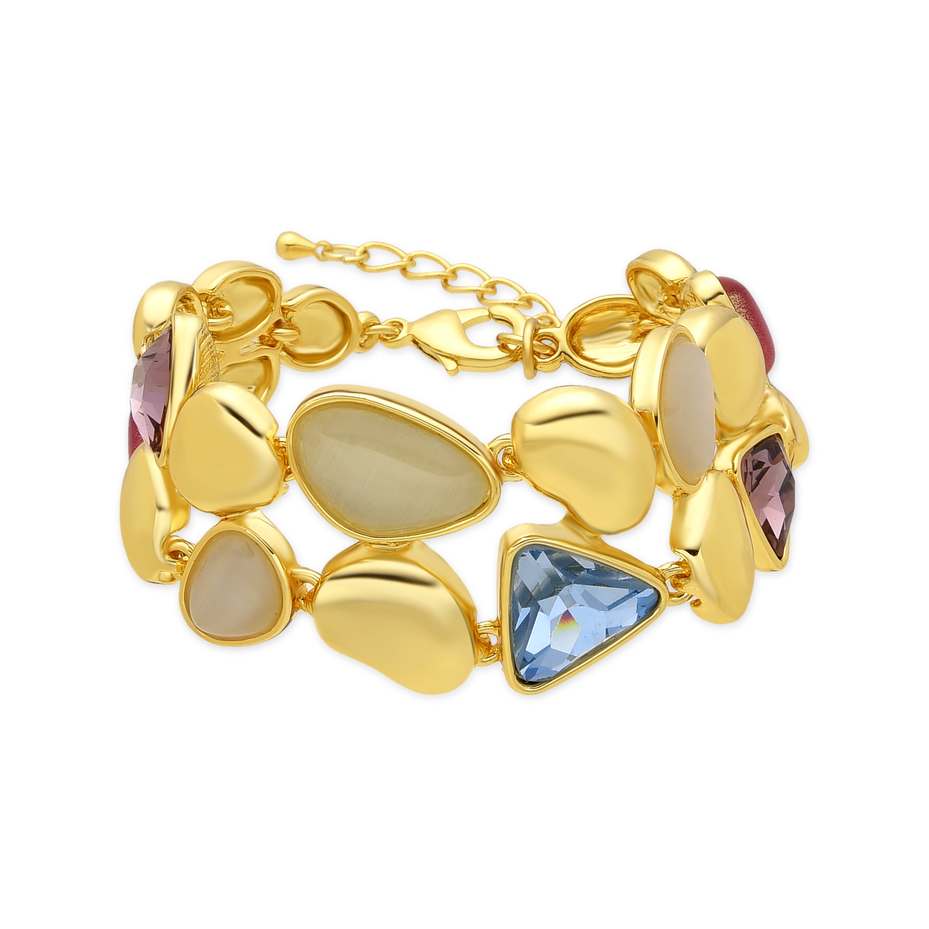 18k yellow gold finish bracelet with multicolored crystals - Naxmo