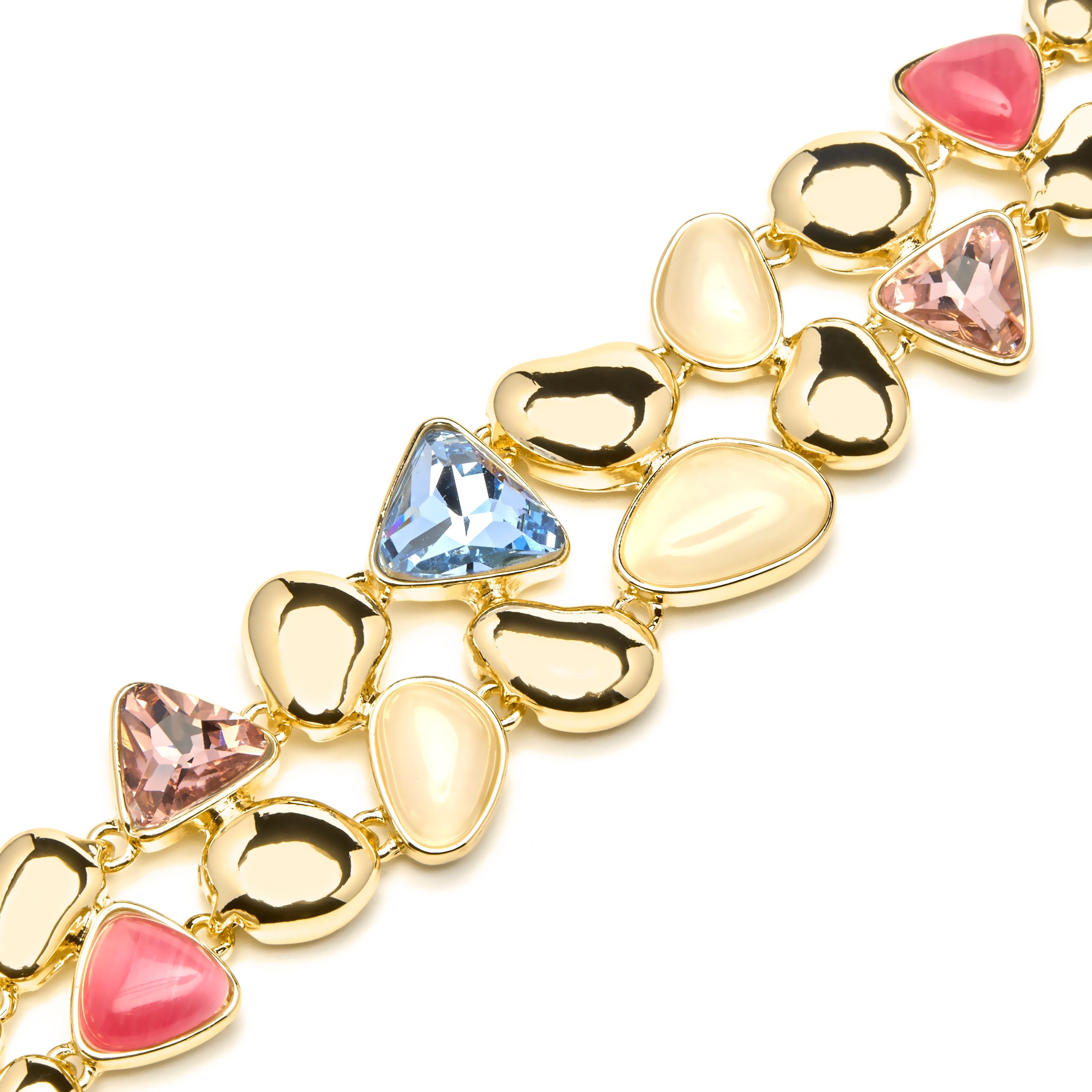 18k yellow gold finish bracelet with multicolored crystals - Naxmo