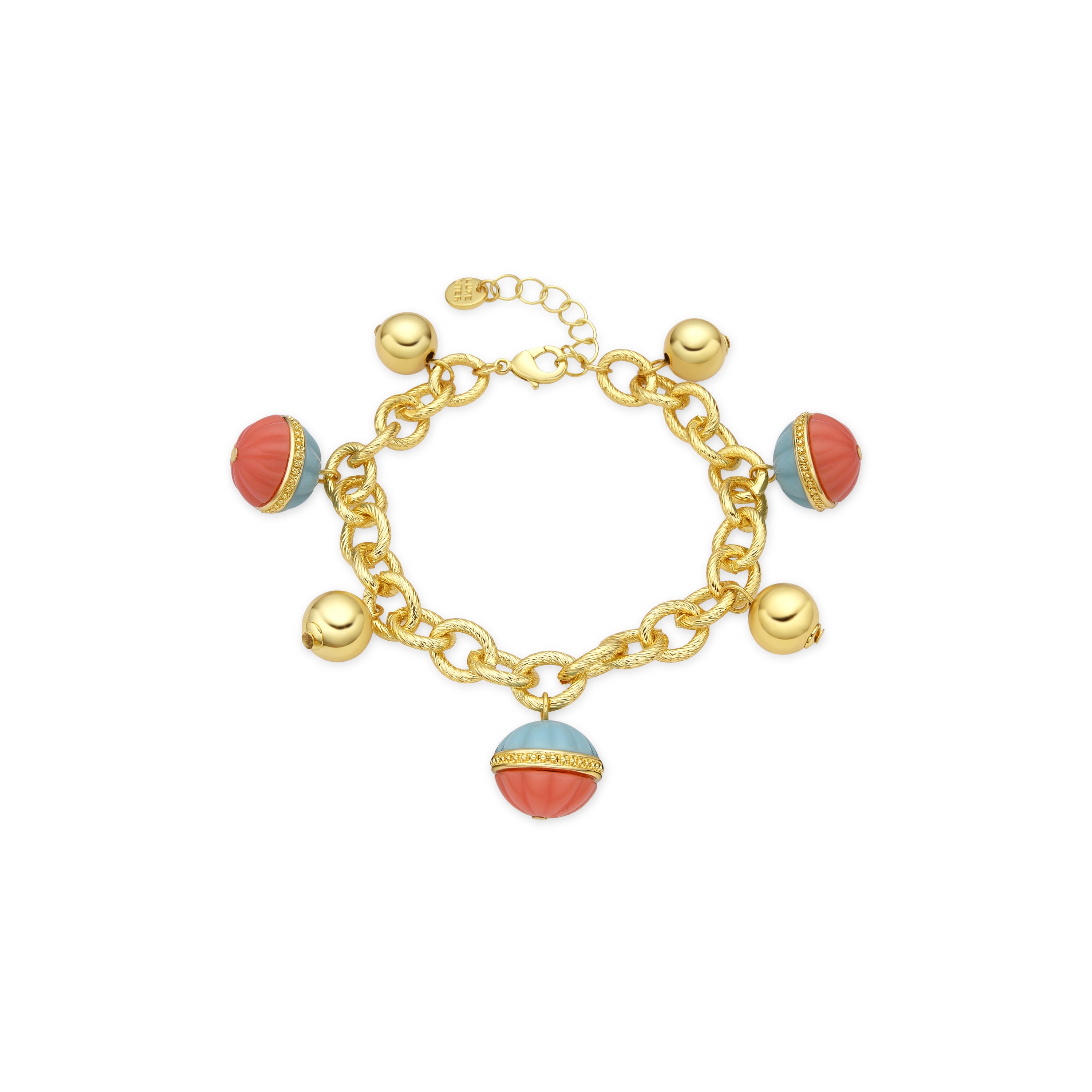 Derko Multicolor Resin Bracelet with 18k yellow gold finish