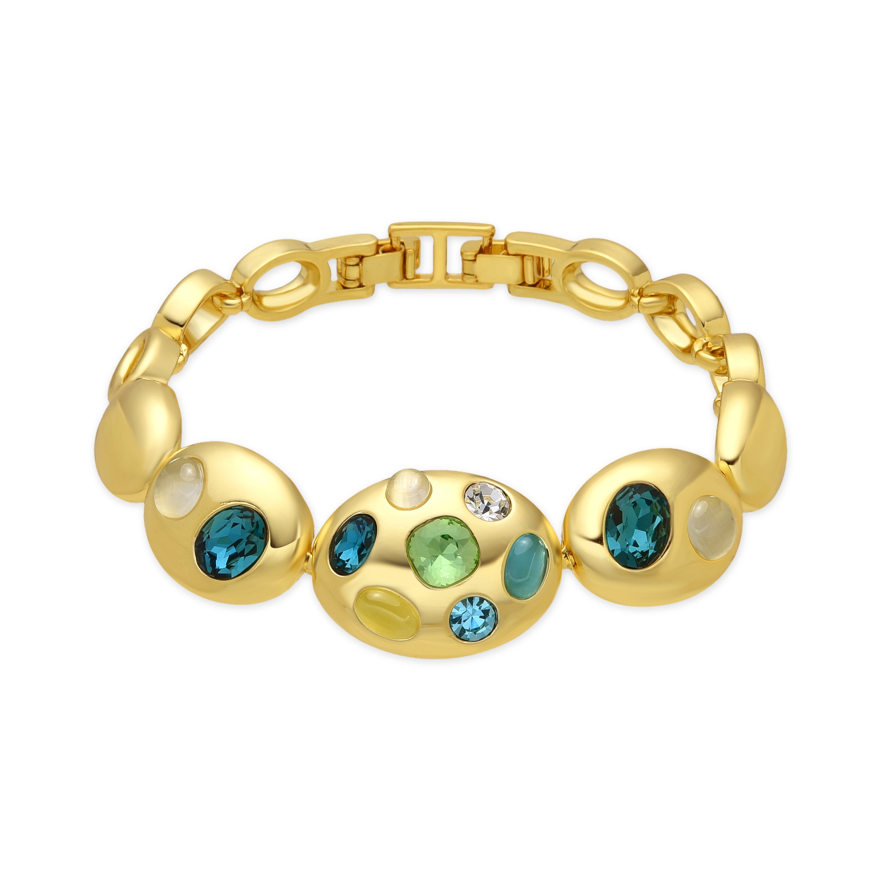 18k yellow gold finish bracelet with multicolored crystals - Alik