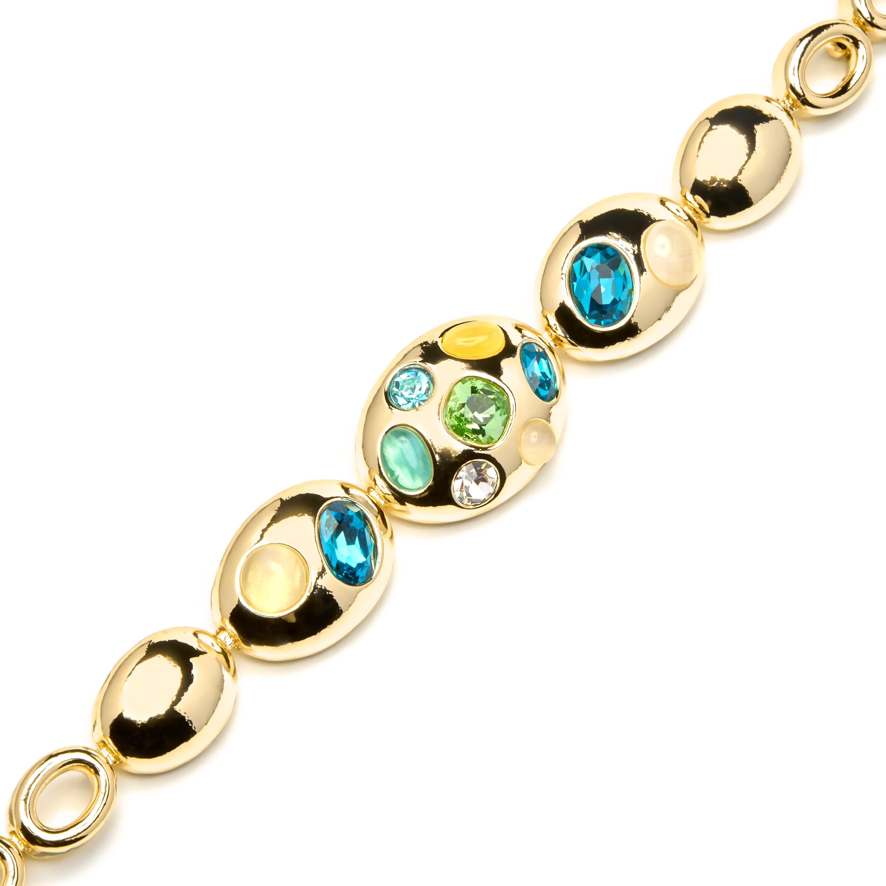 Pulseira com acabamento em ouro amarelo 18k e Cristal Multicolorido - Alik