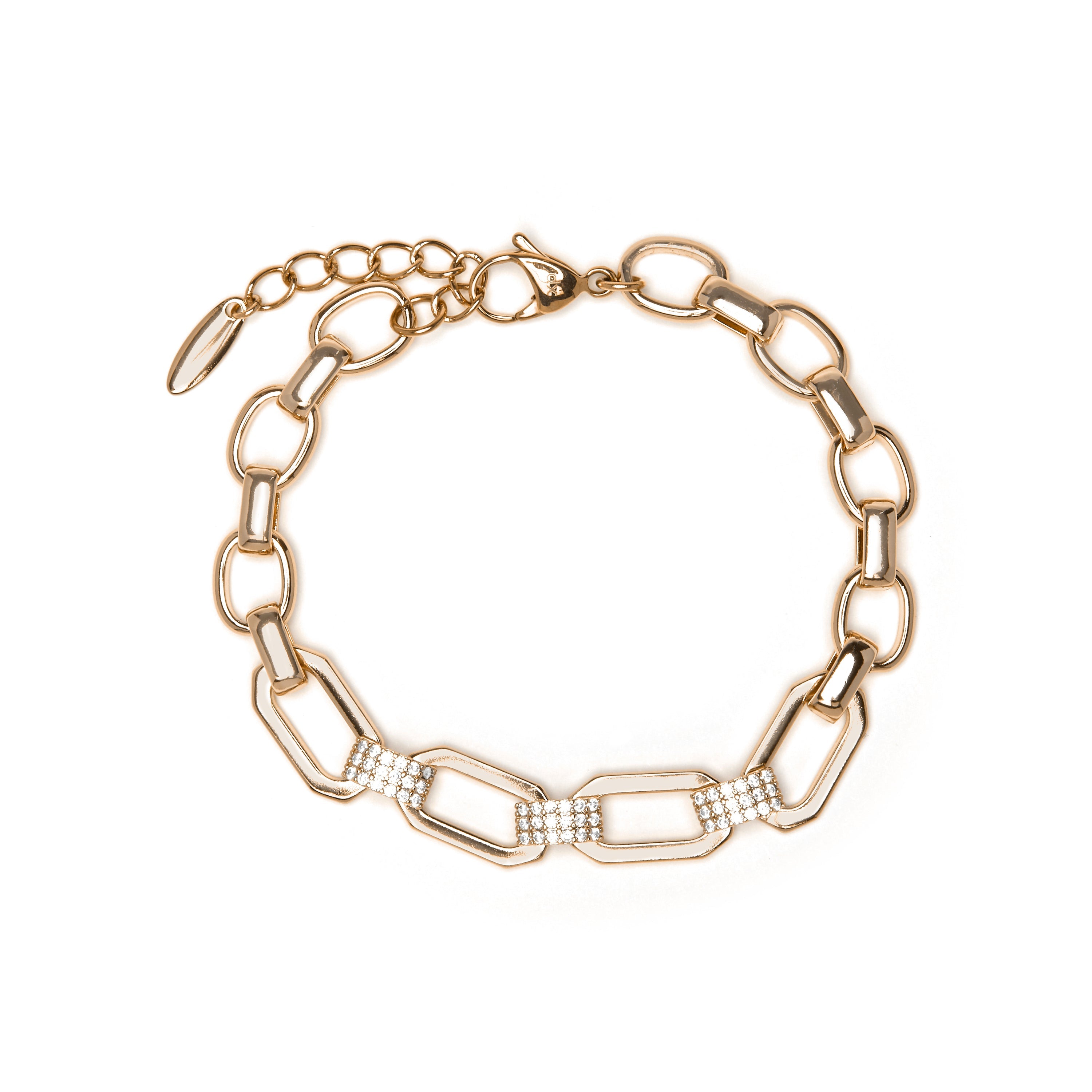 Pulseira banhada a ouro 18k e zircônia brilhante - Askev