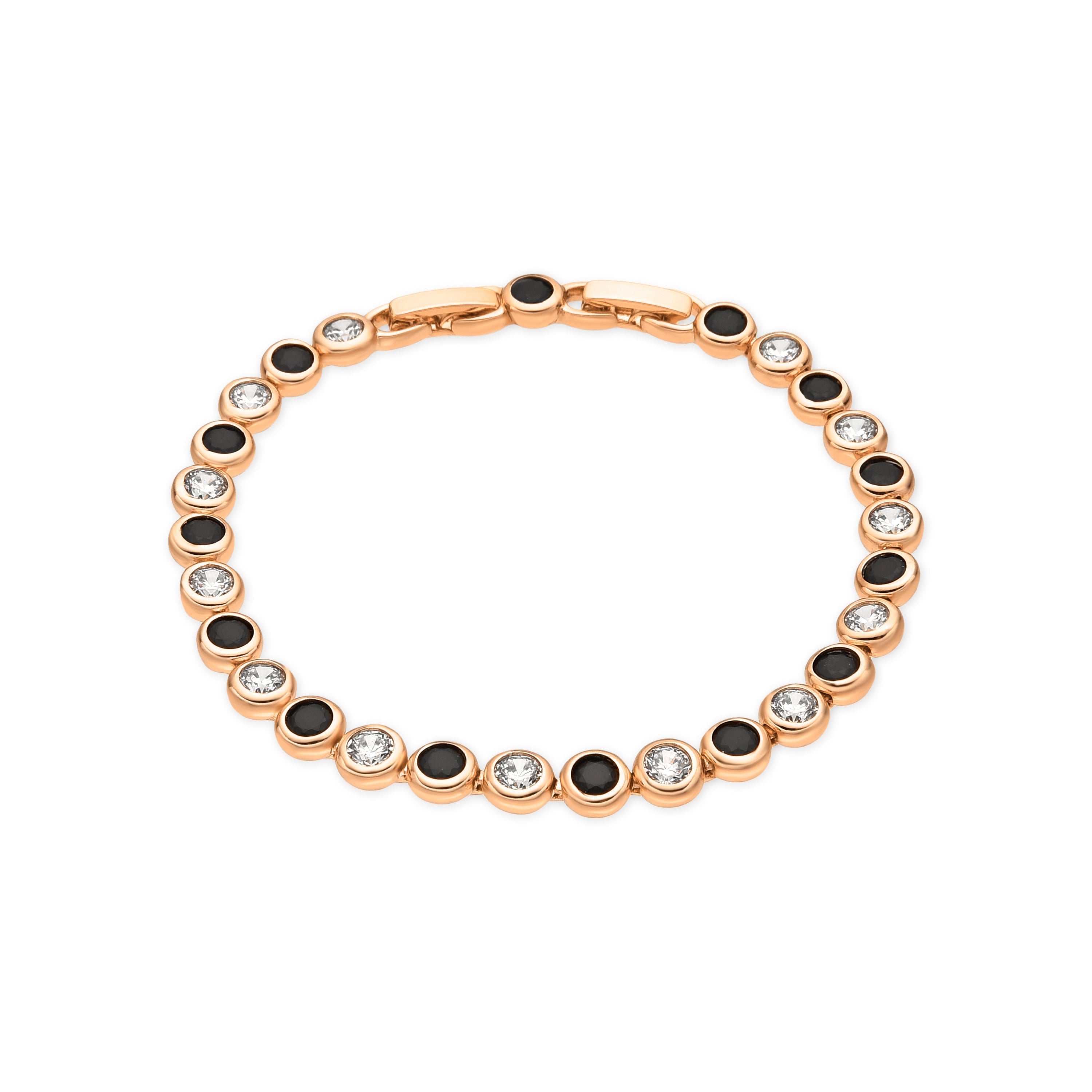 18k yellow gold finish bracelet with Onyx Zirconia - Xyxus
